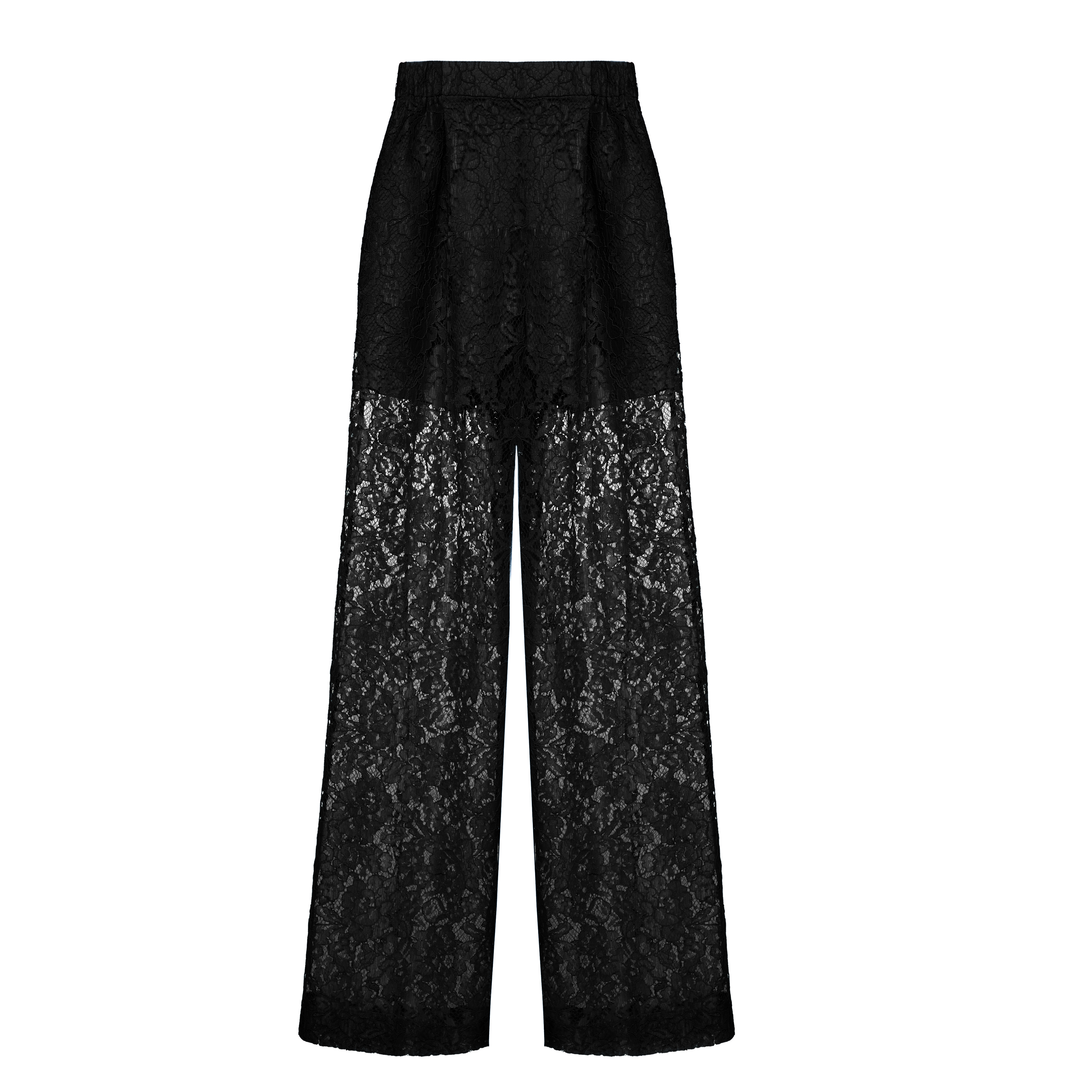 Lace Pants with Elastic Waist