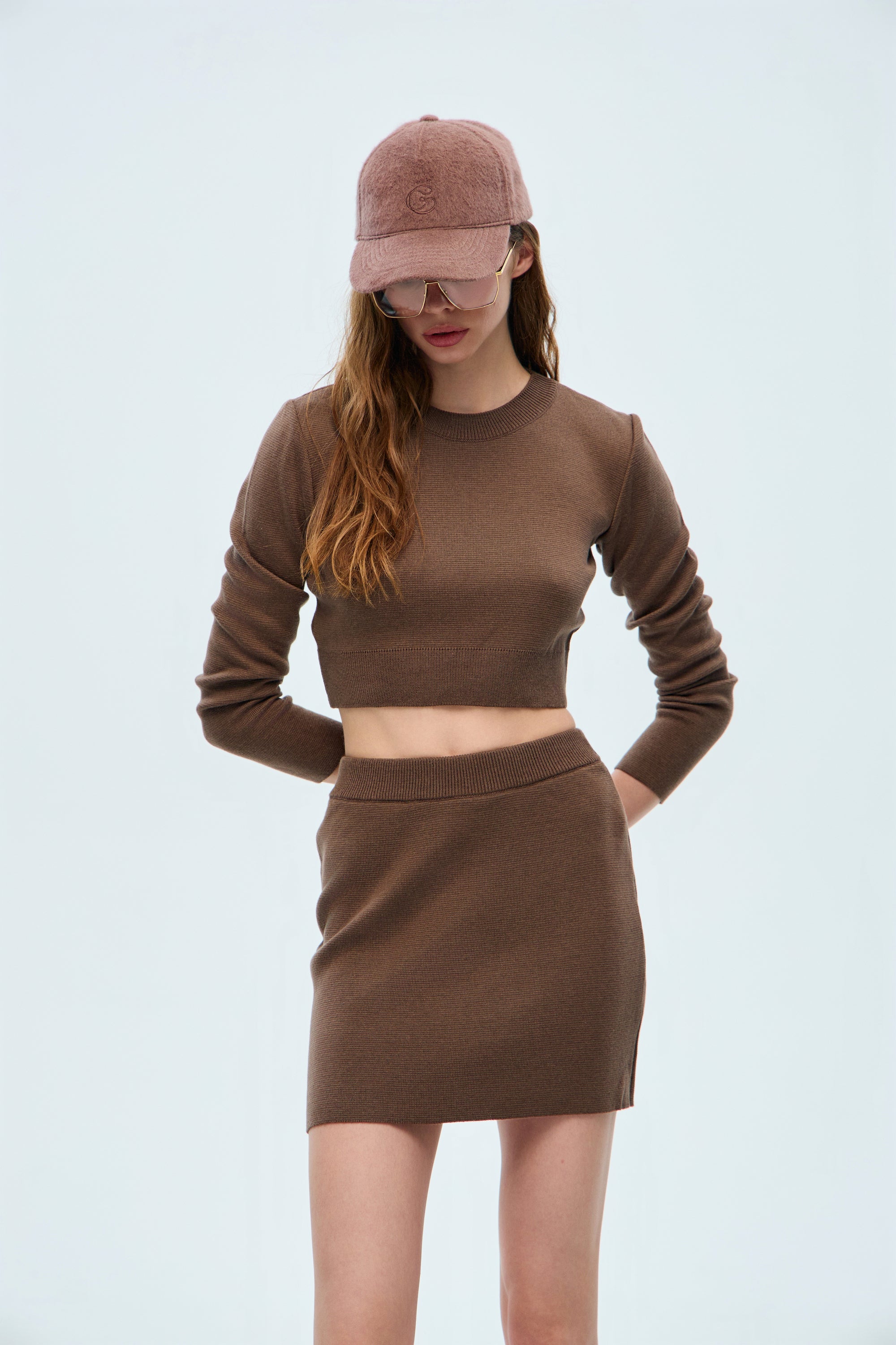 Knitted mini skirt