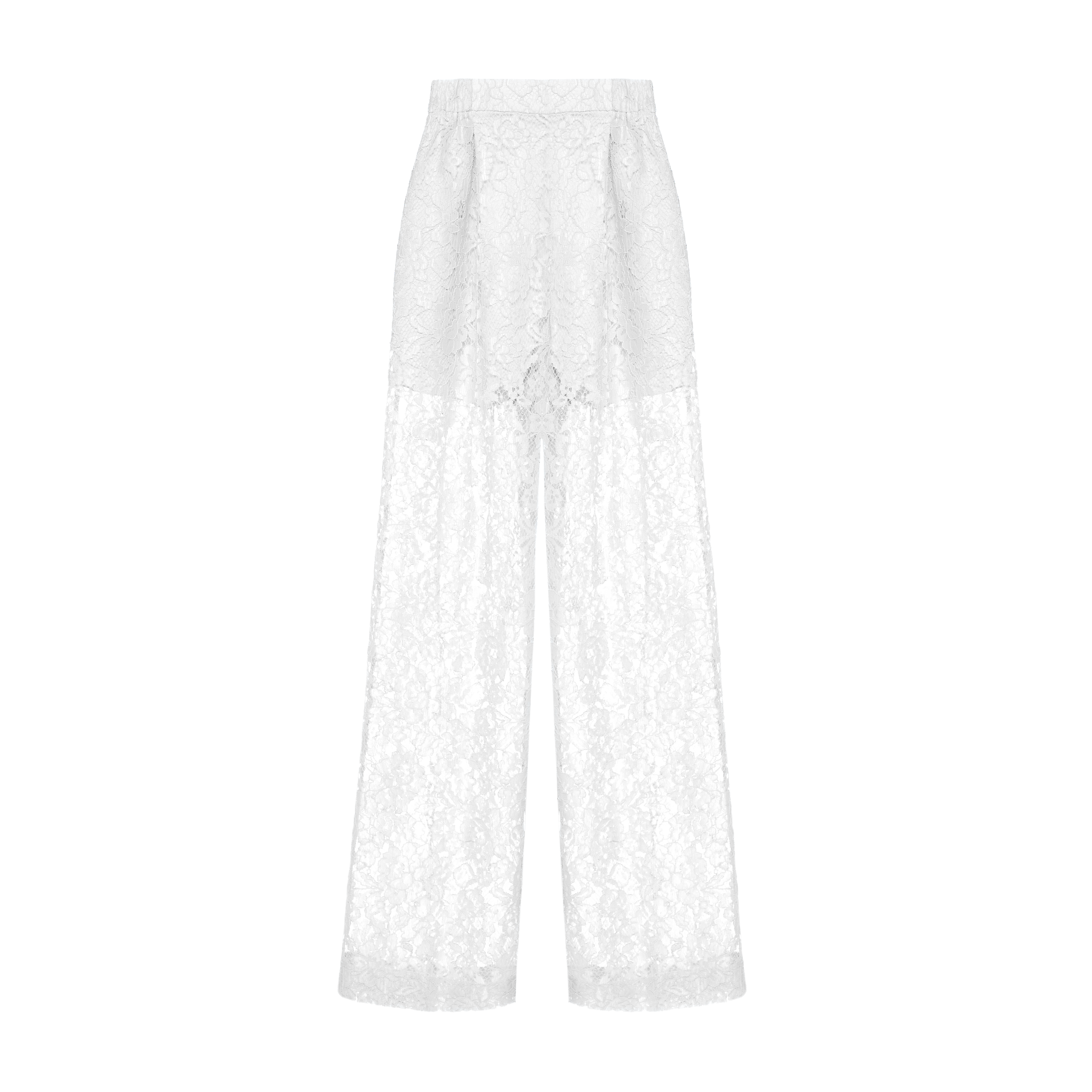 Lace Pants with Elastic Waist
