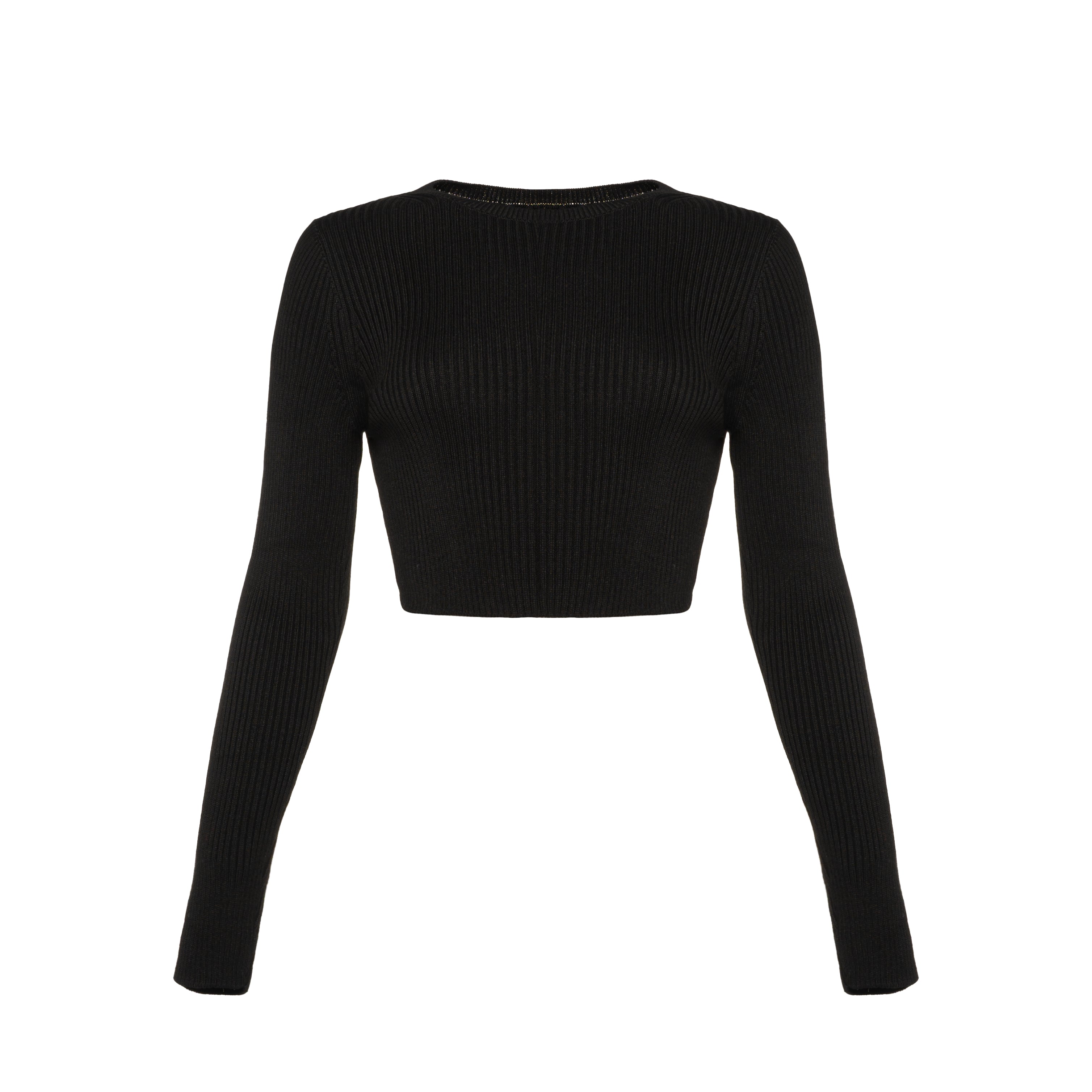Knitted Long Sleeve Crop Top