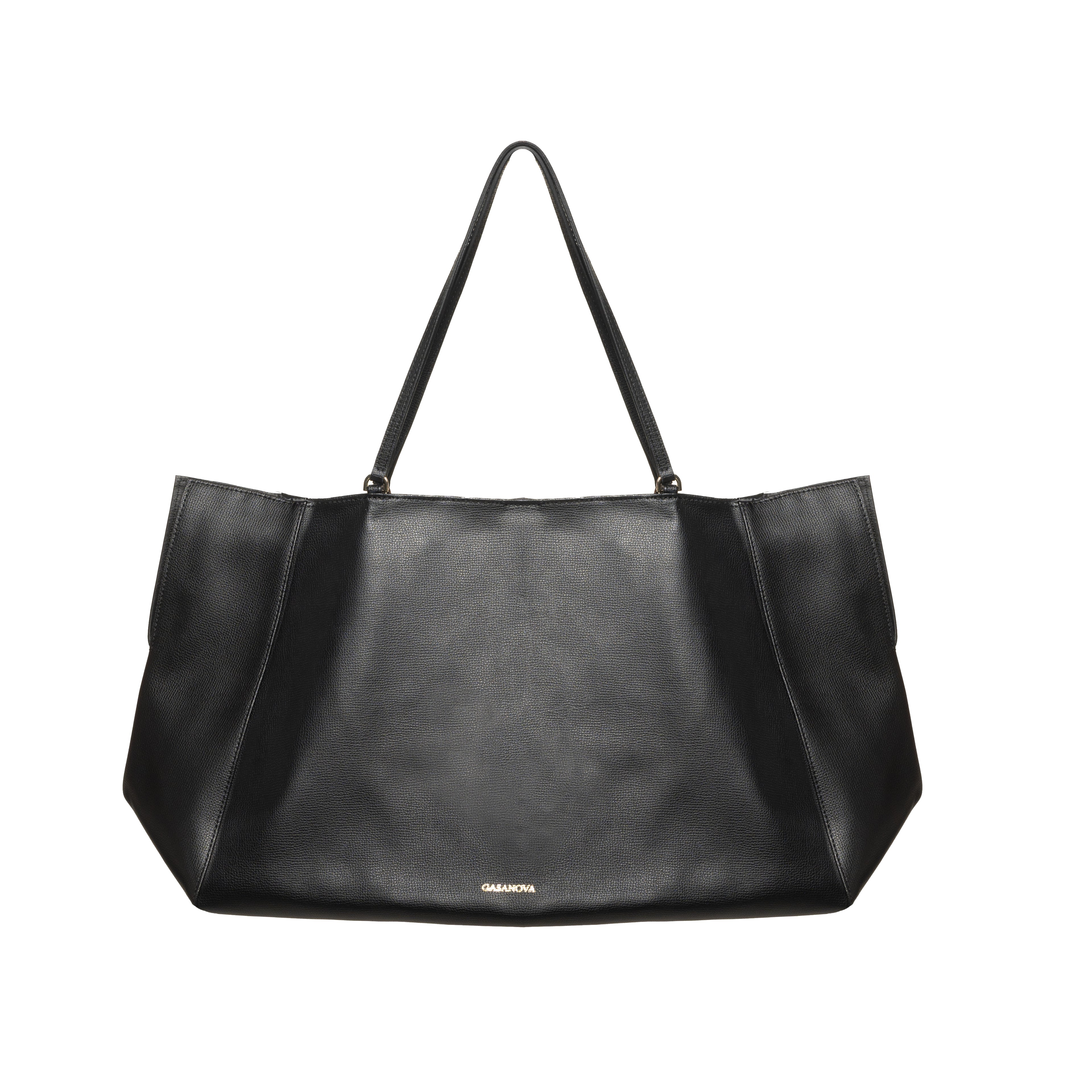 Leather shopper bag