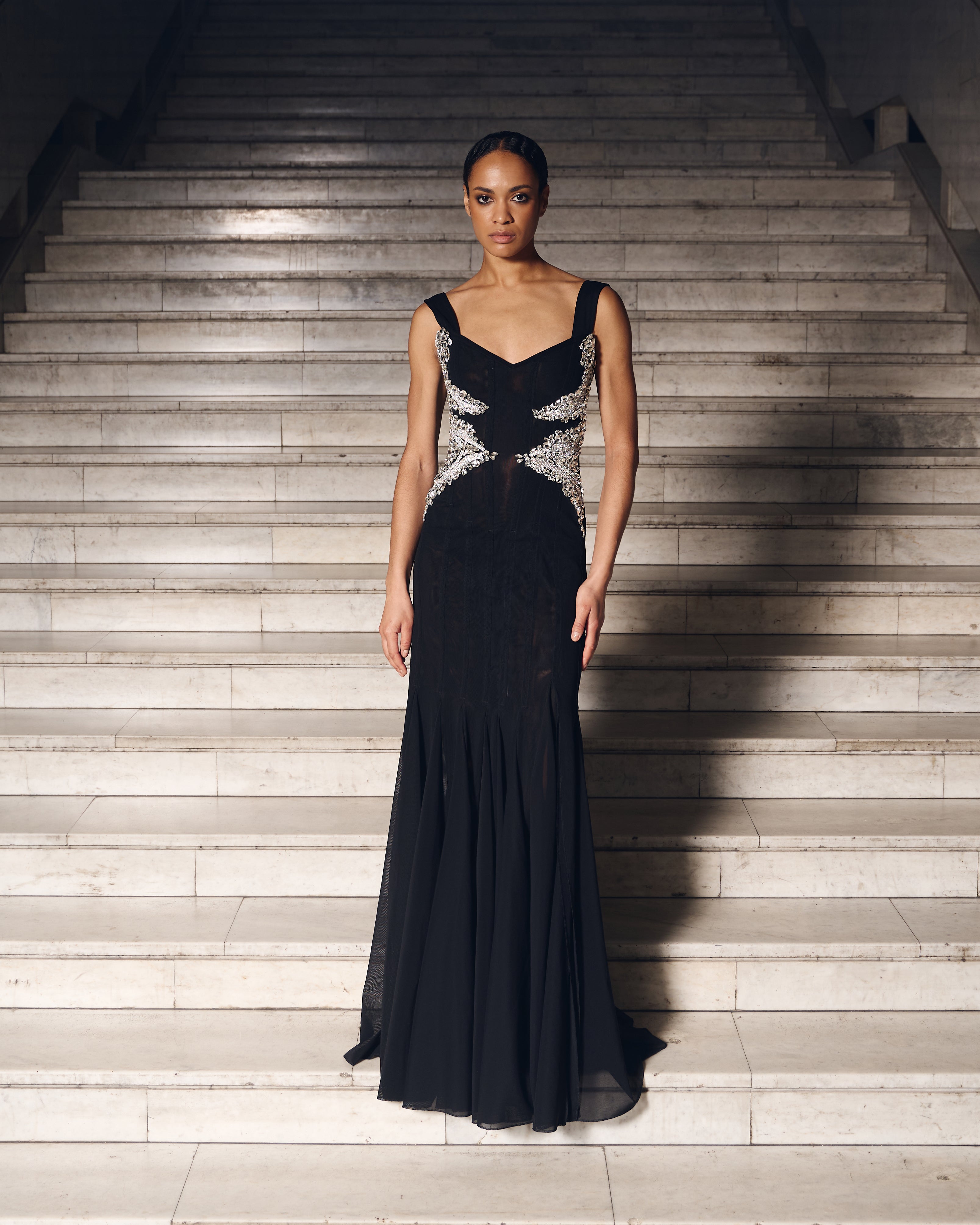 Zlata embroidered dress - XXS / Black