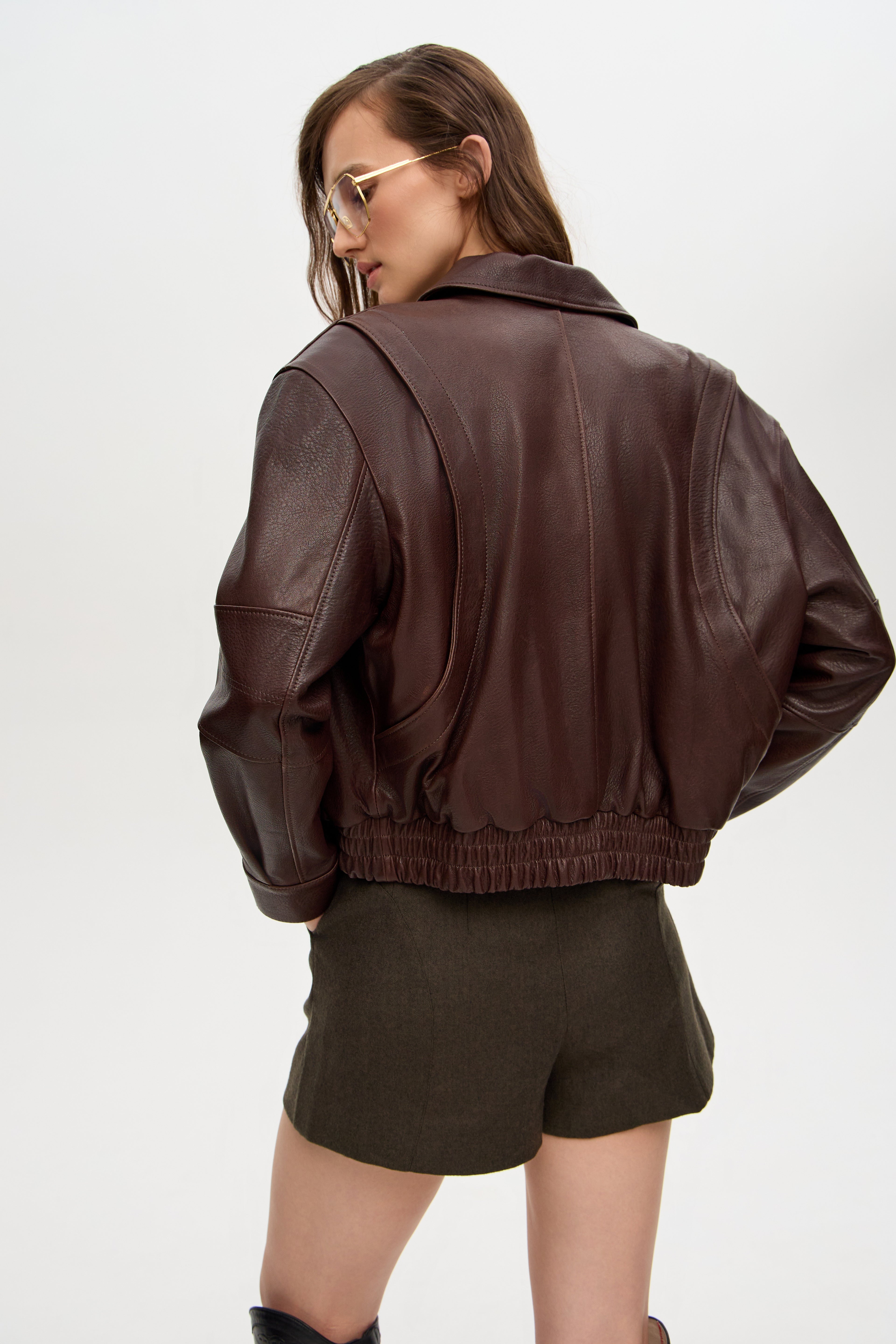 Leather jacket GG