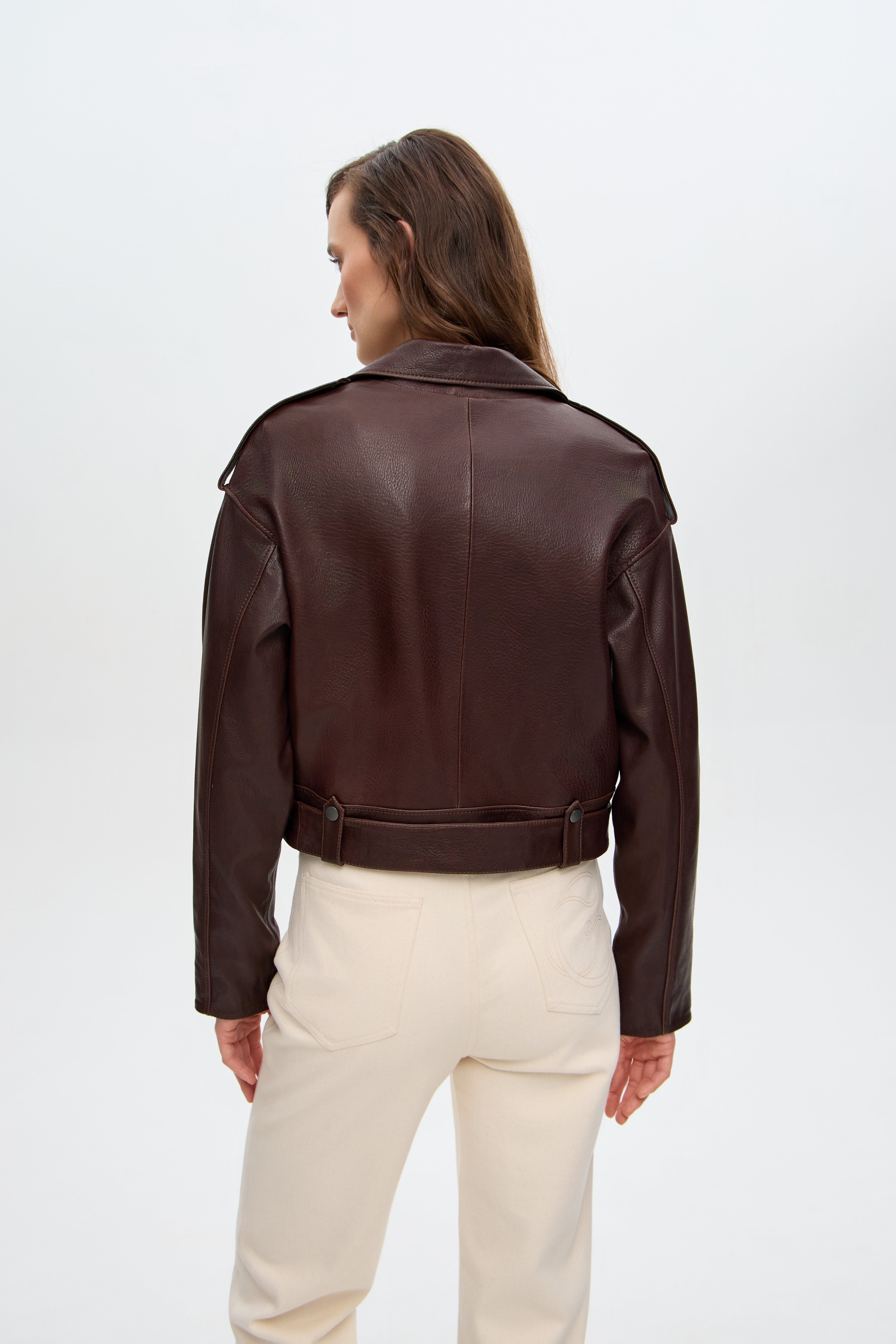 Embroidered biker jacket