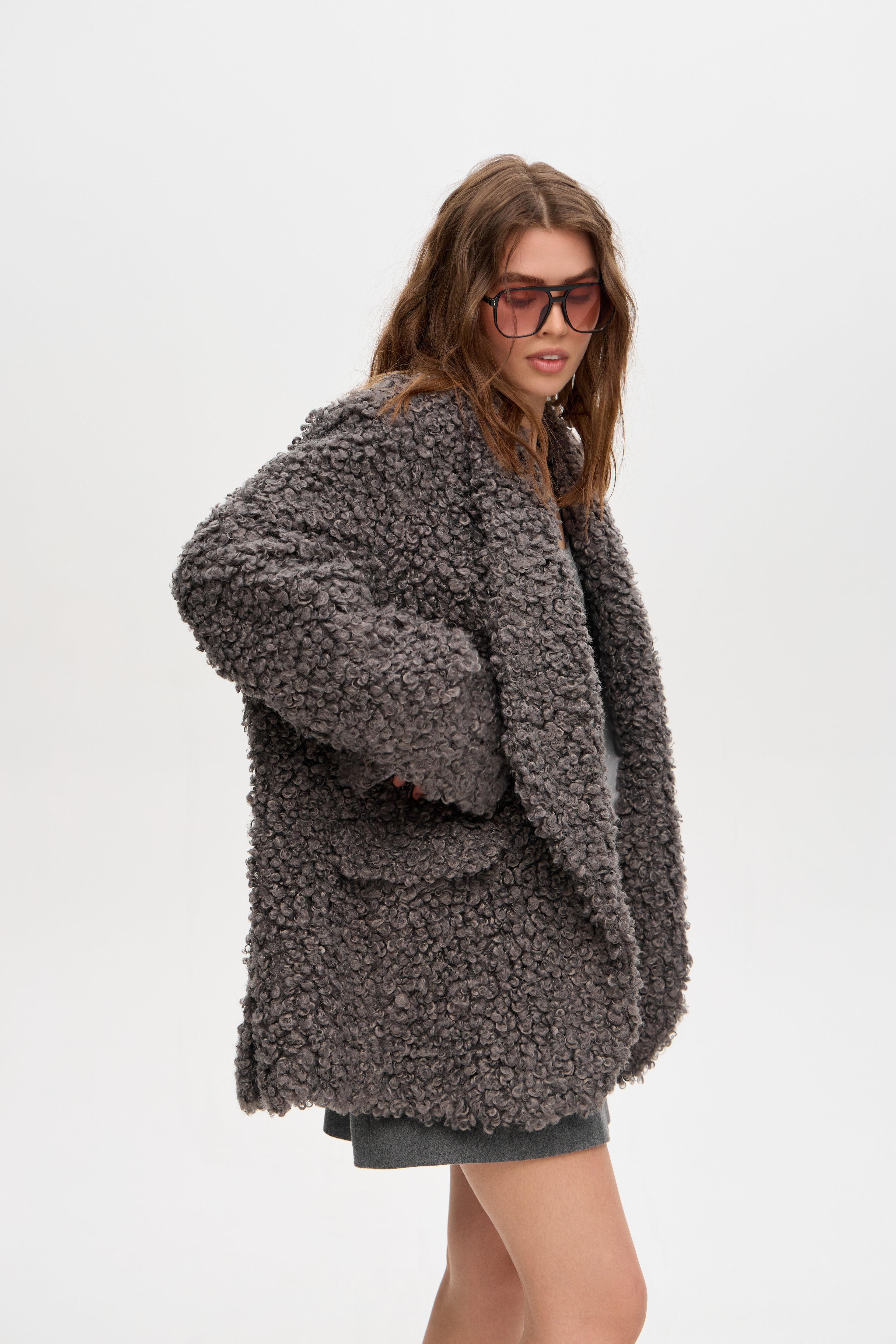 Fur shawl jacket