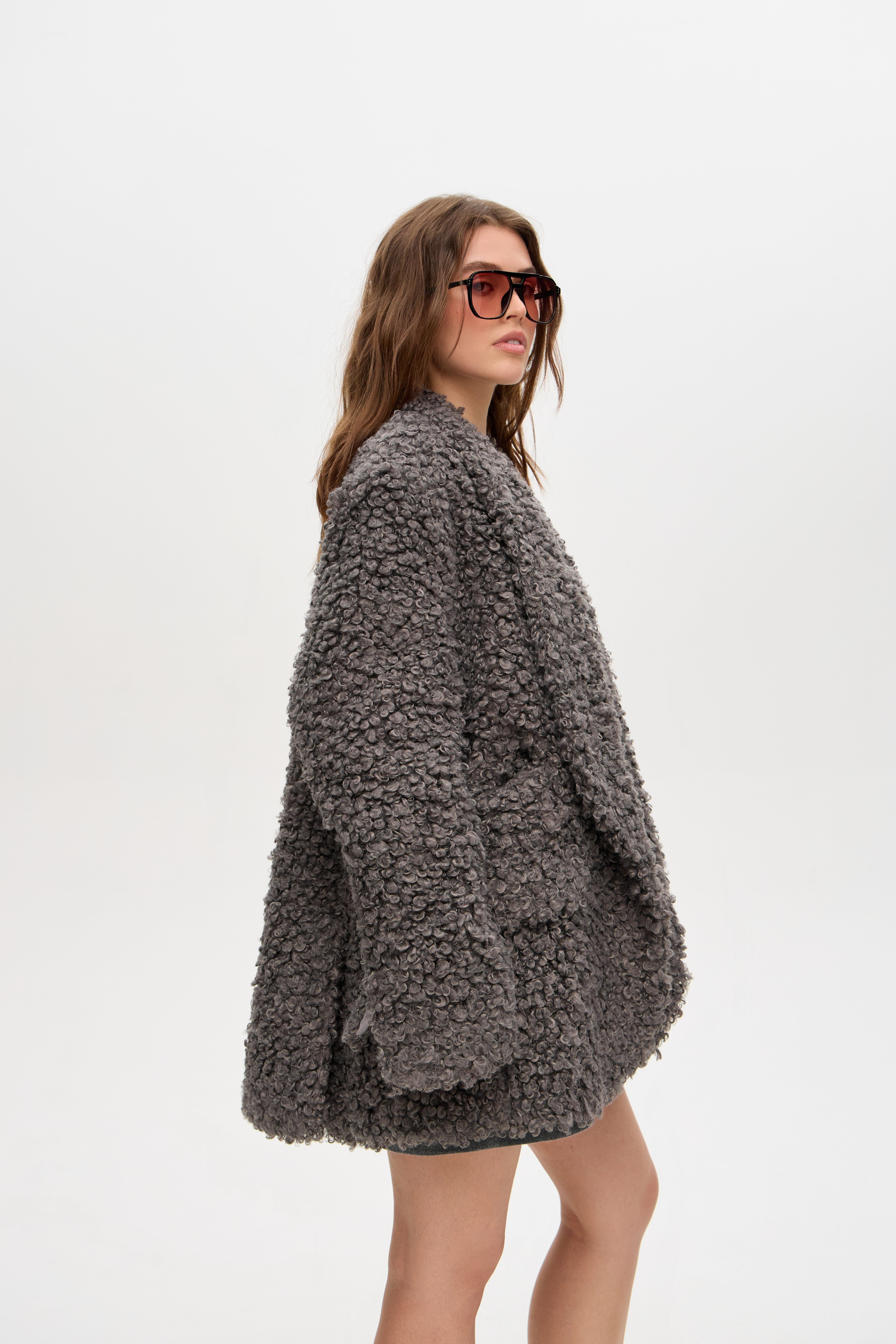 Fur shawl jacket