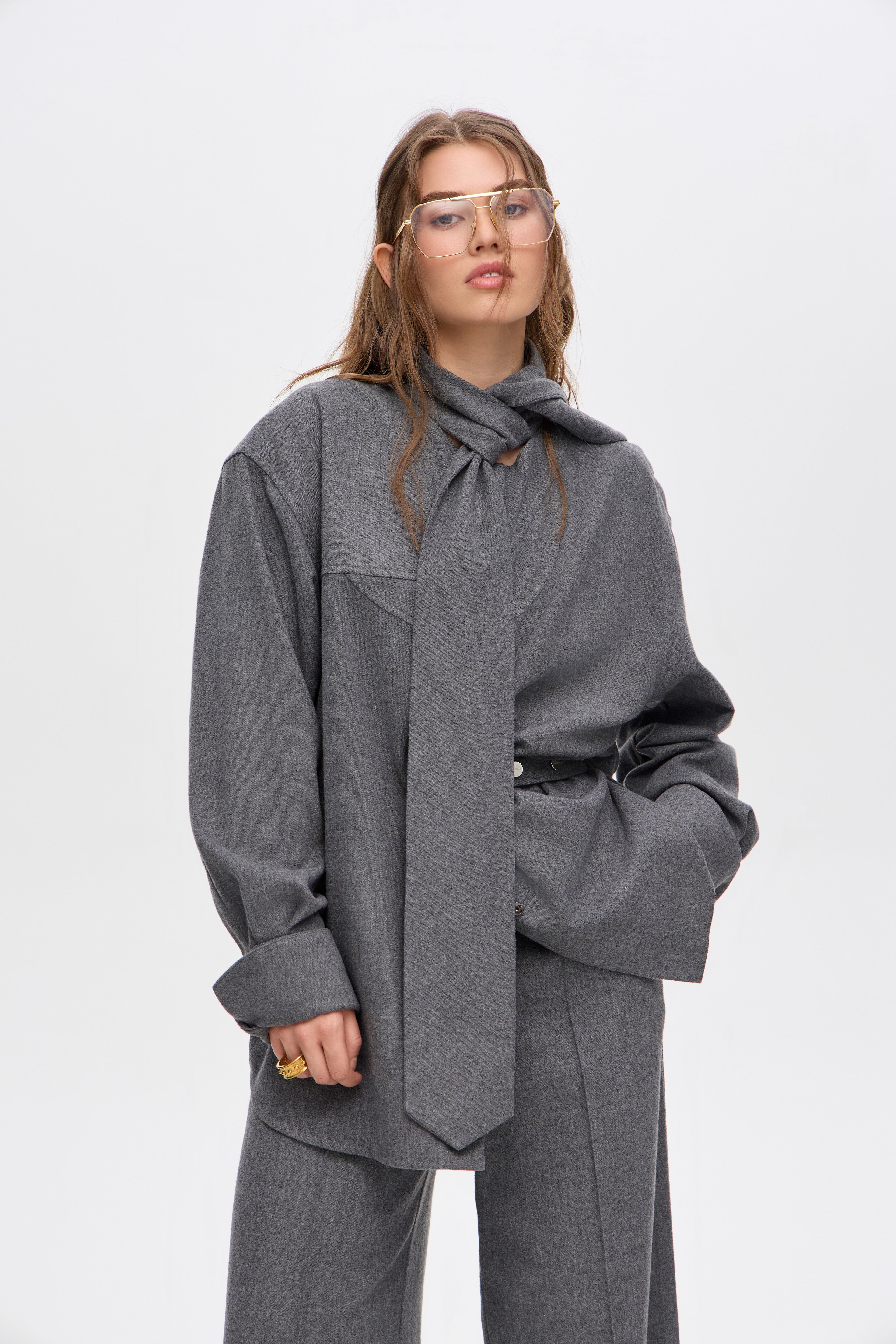 Mira asymmetrical belt pants