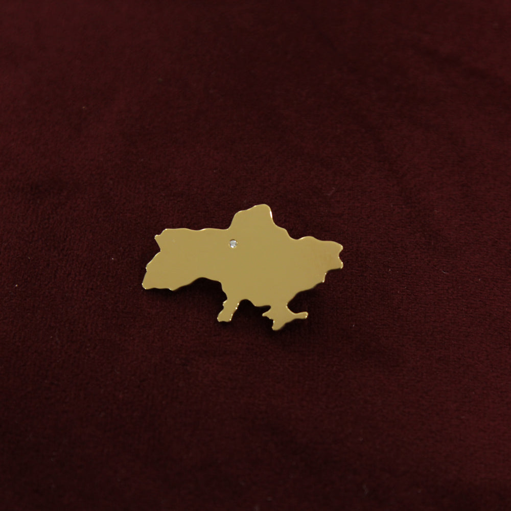 Brooch "Ukraine" with diamond stone