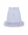 Denim Skirt with boa