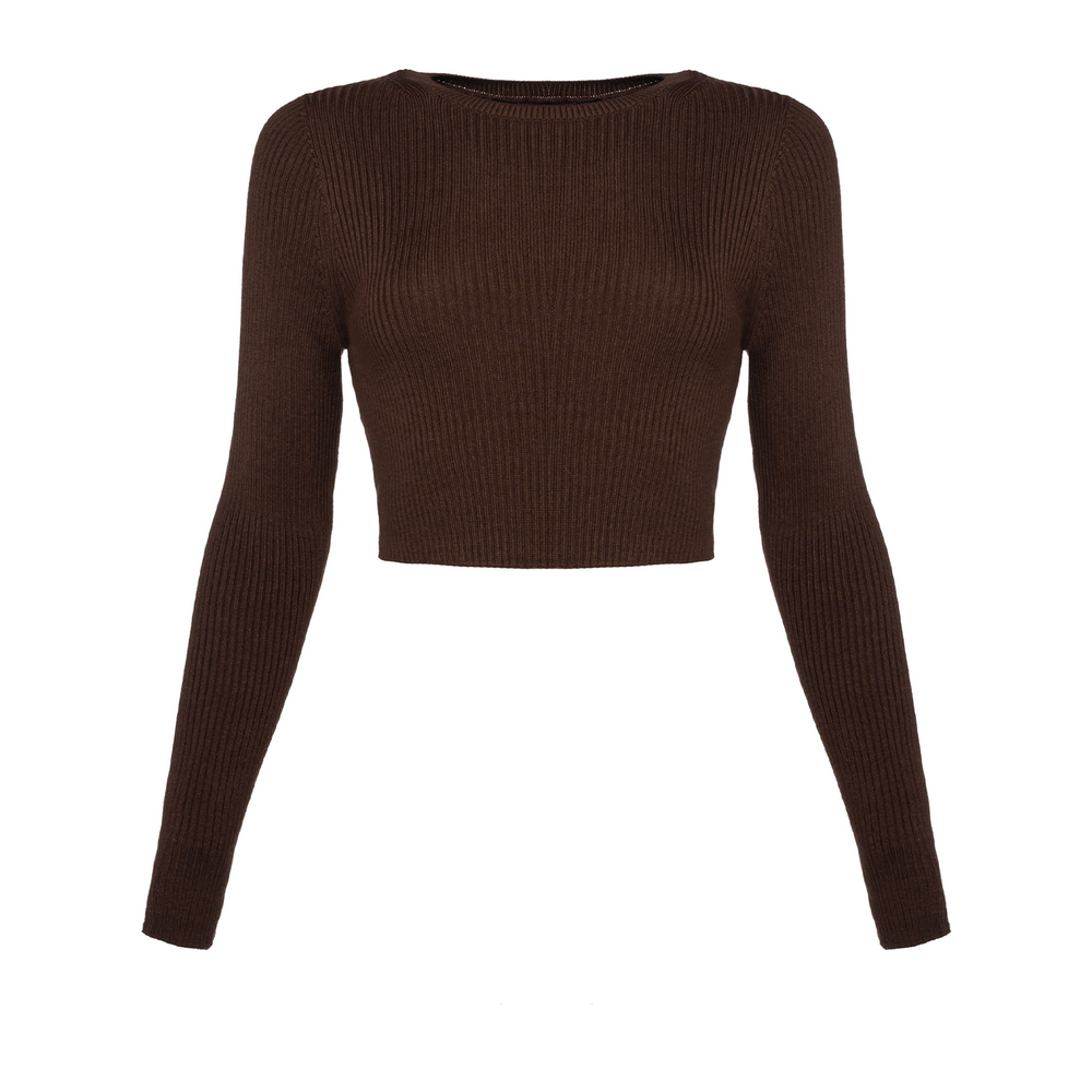 Knitted Long Sleeve Crop Top