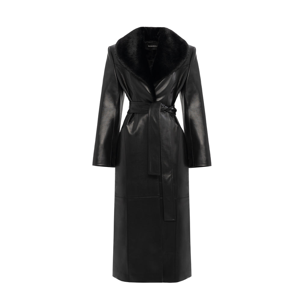 Fur collar coat