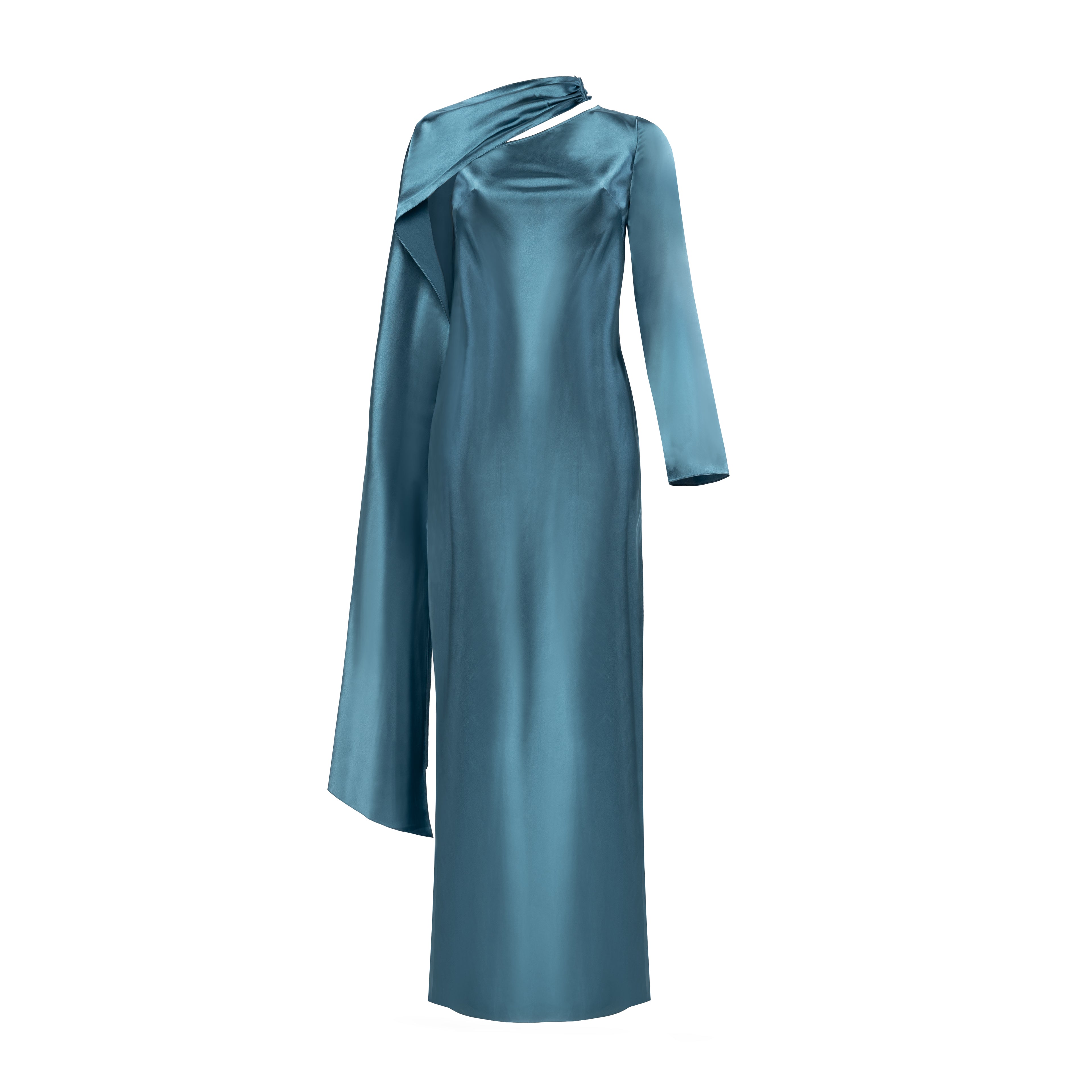 Paulina satin dress with scarf
