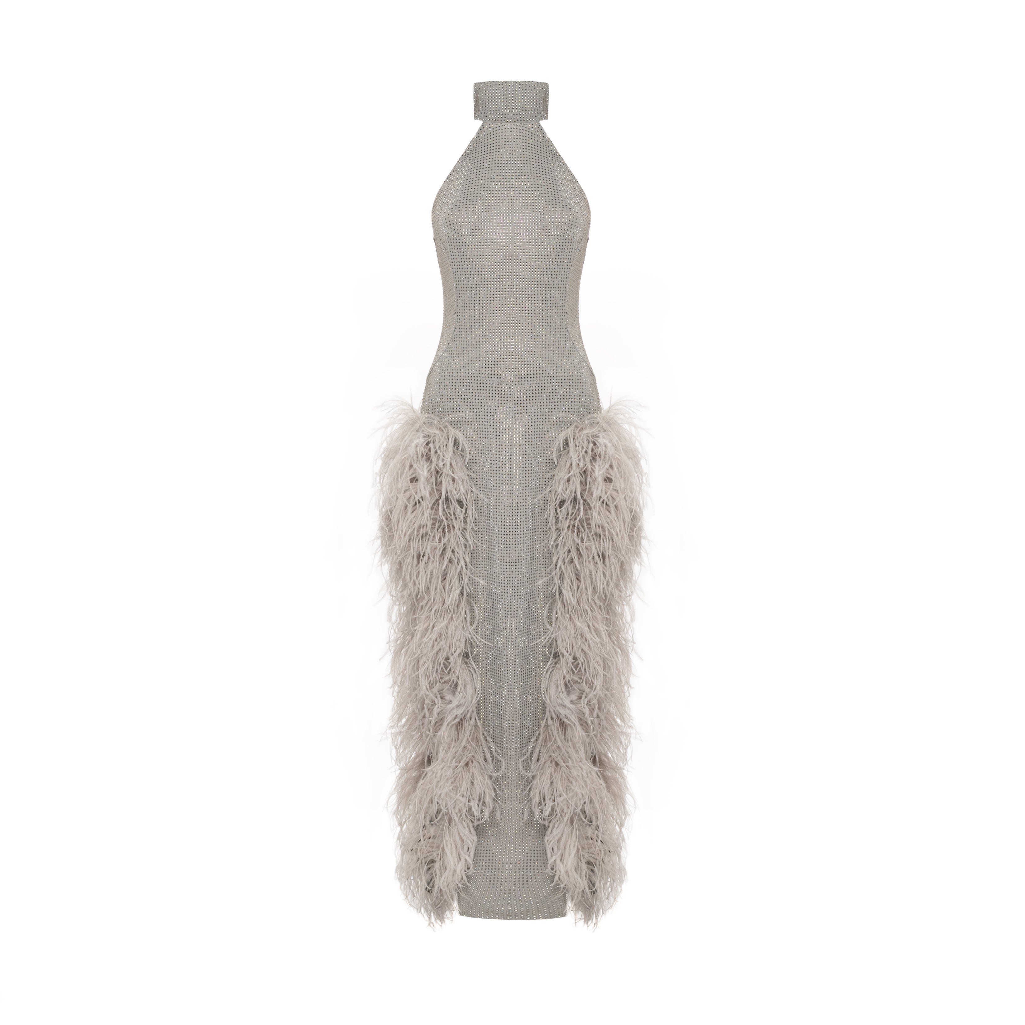 Daria feathered crystall dress