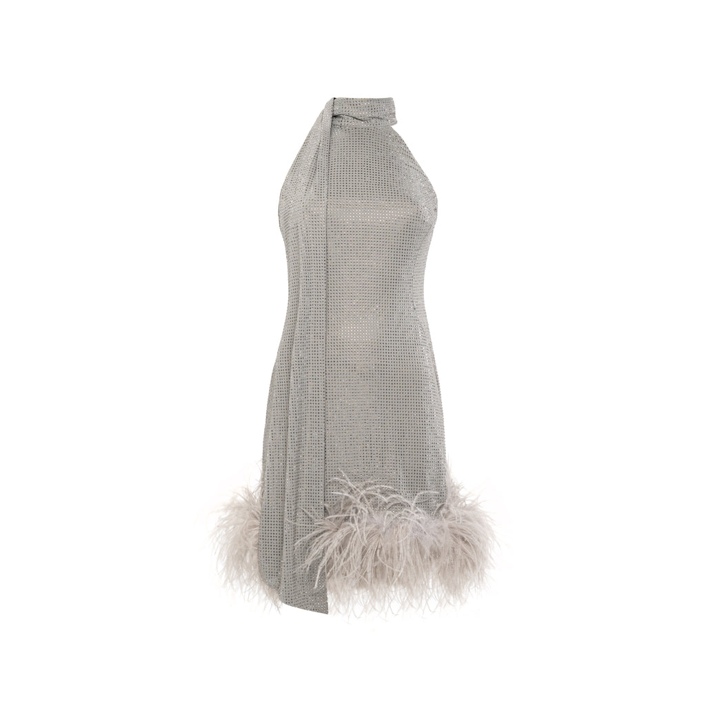 Daria feathered crystall dress