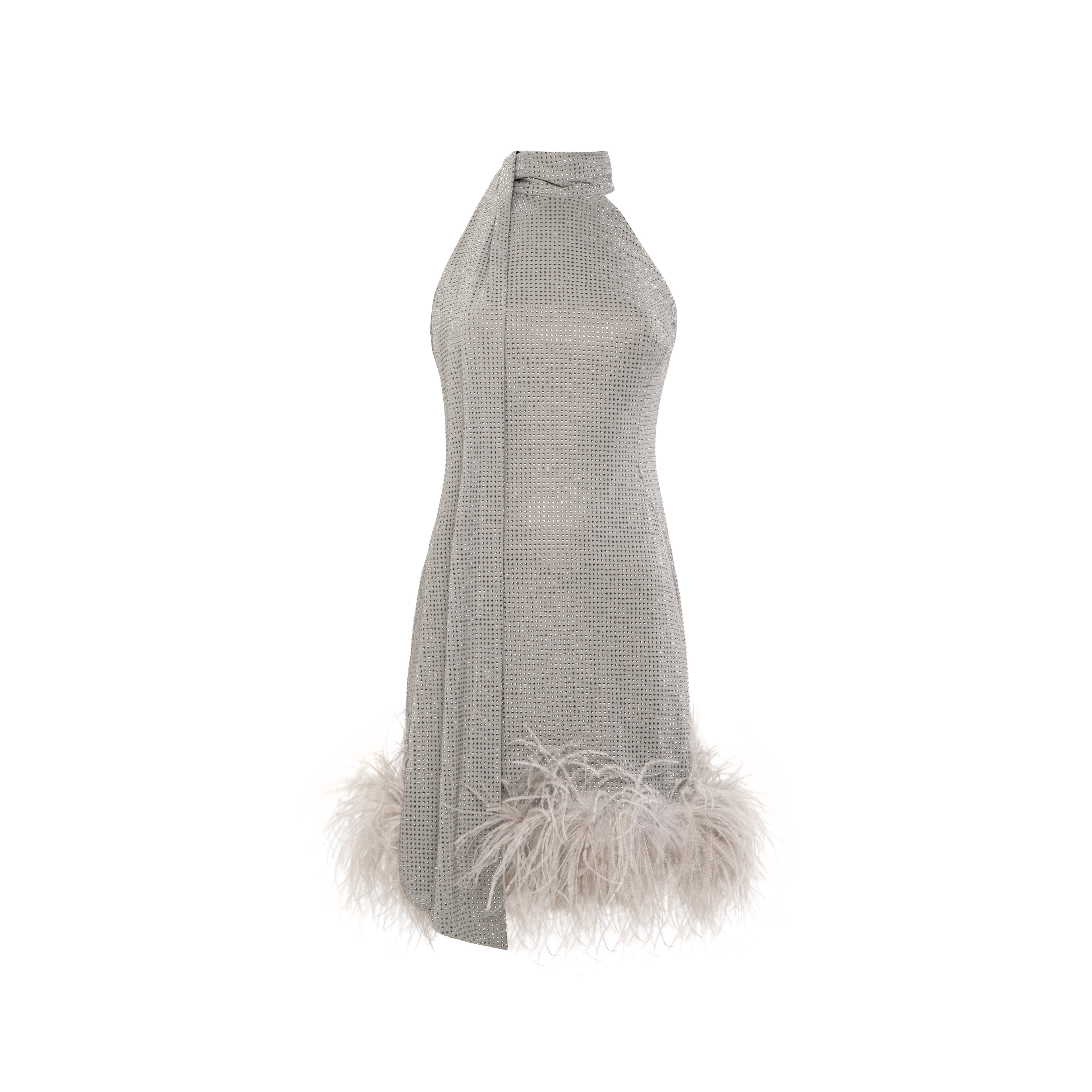 Daria feathered crystall dress