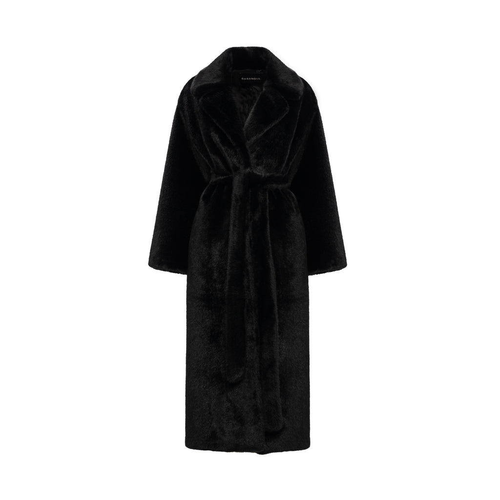 Shawl maxi fur coat