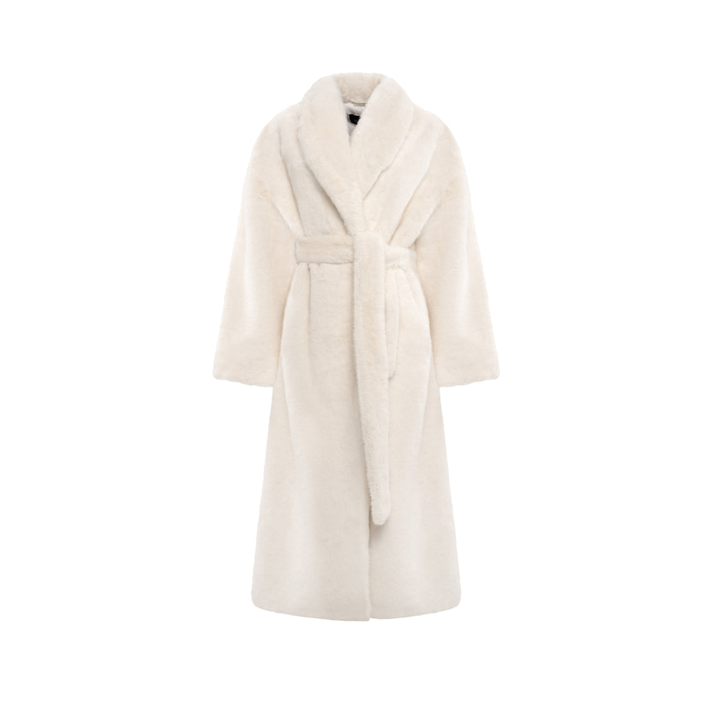 Shawl maxi fur coat