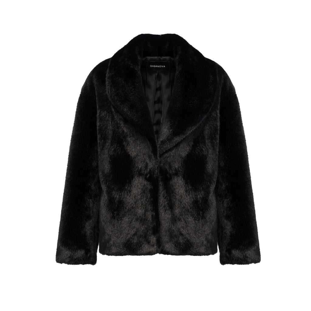 Shawl mini fur coat