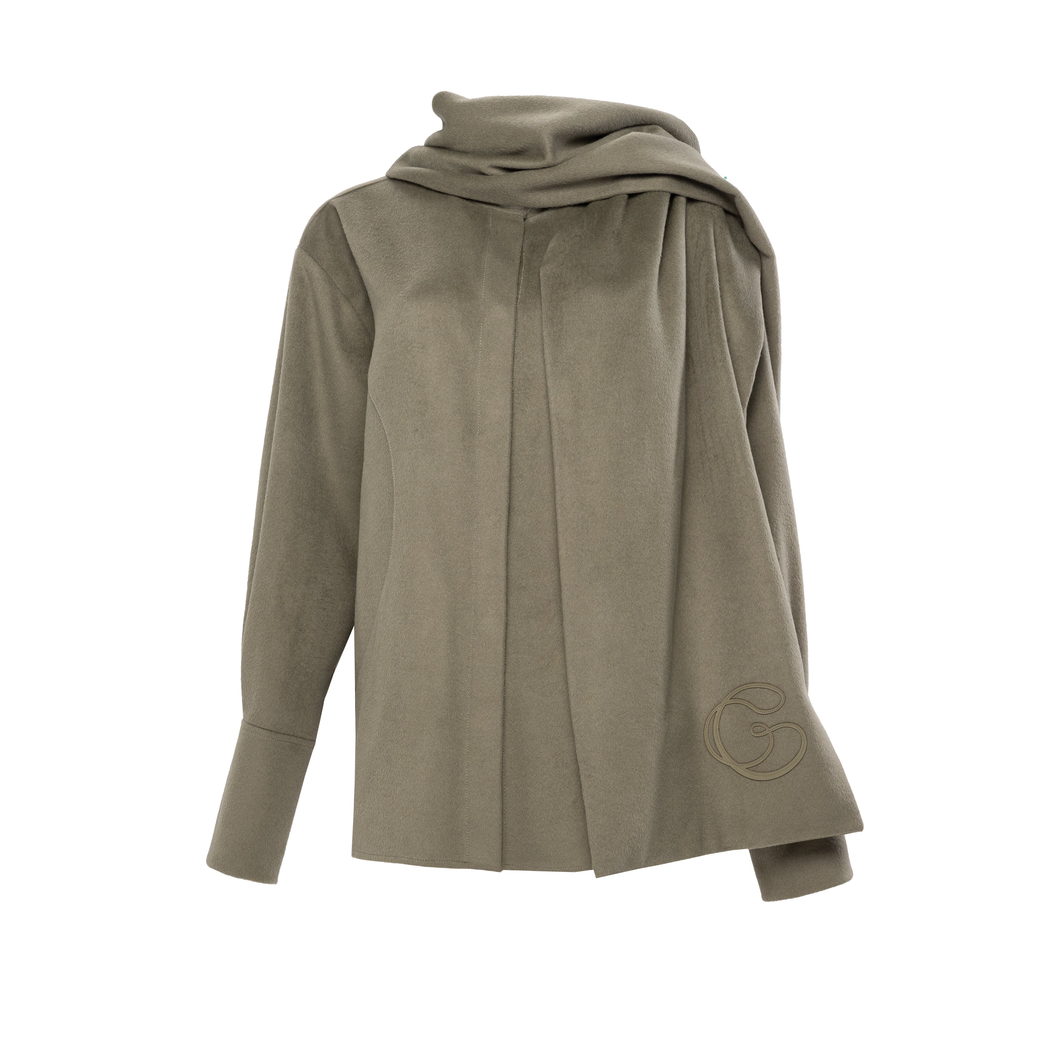 Cashmere shirt with scarf