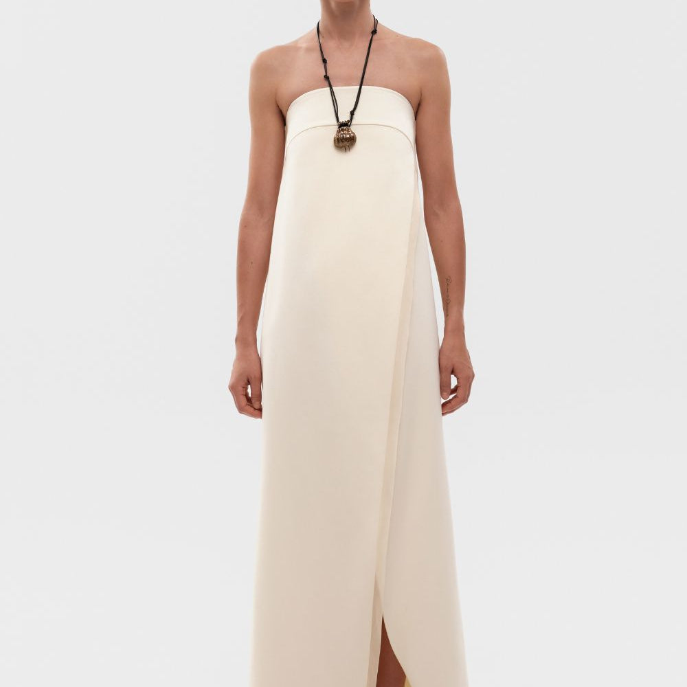 Chiffon bandeau maxi dress