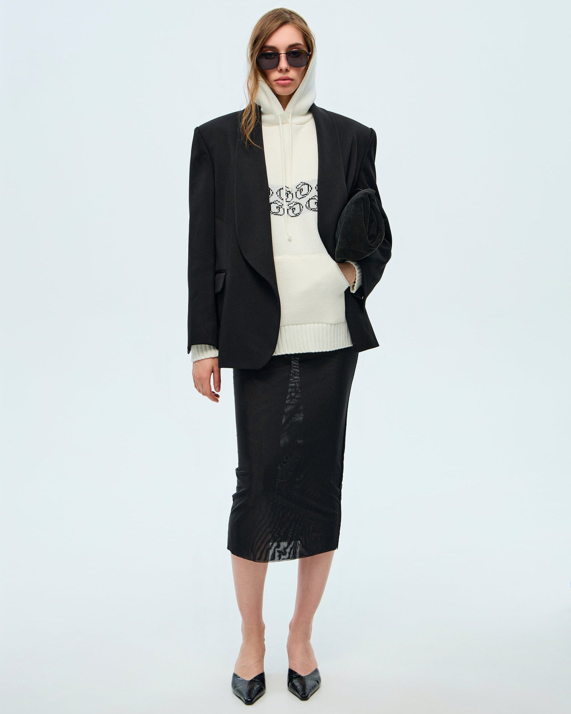 Knitted midi skirt