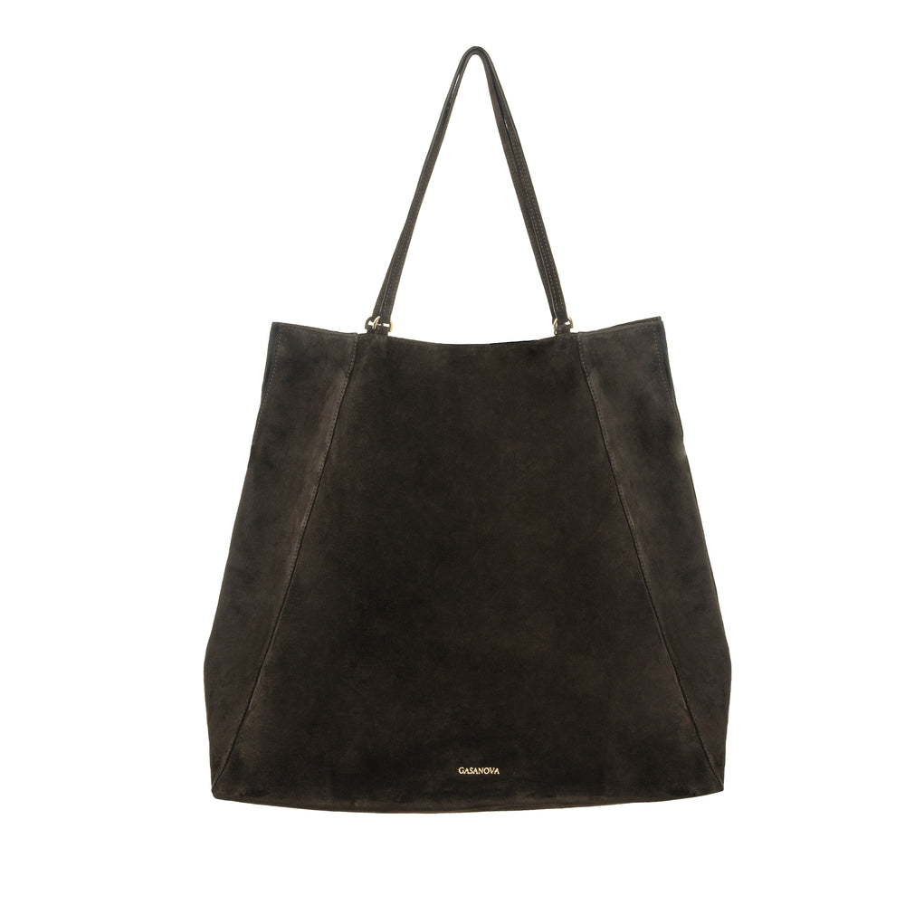 Suede shopper bag