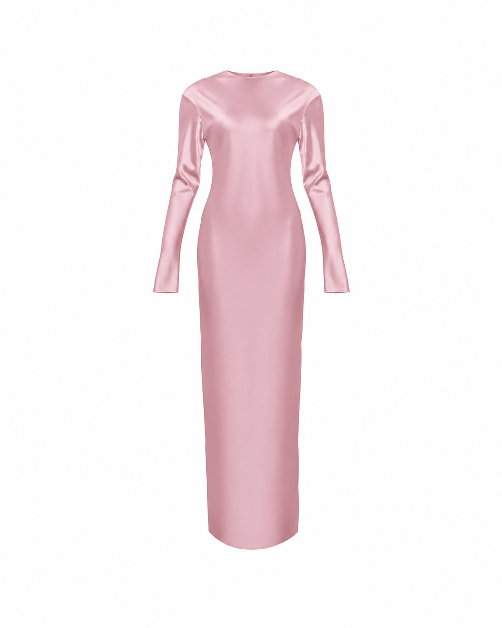 Satin Dress With Sleeves