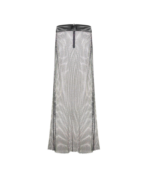 Crystal Skirt With Leather Belt | GASANOVA