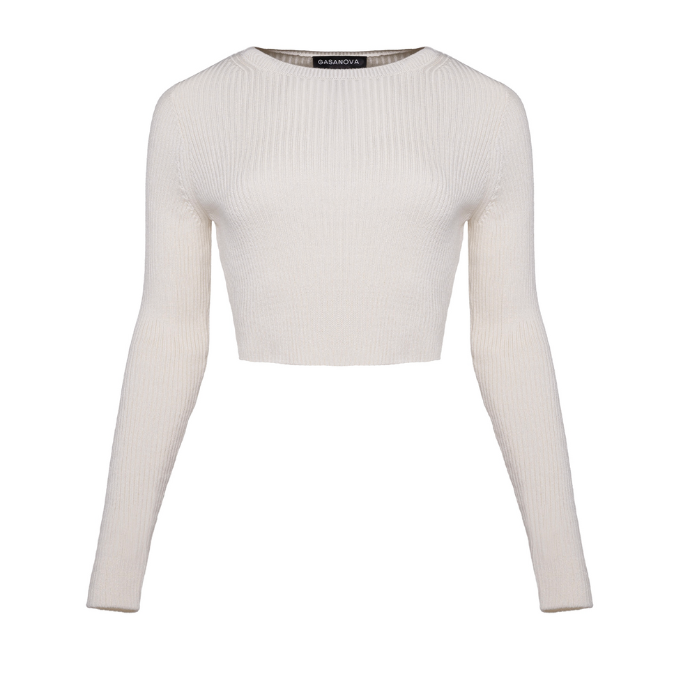 Knitted Long Sleeve Crop Top