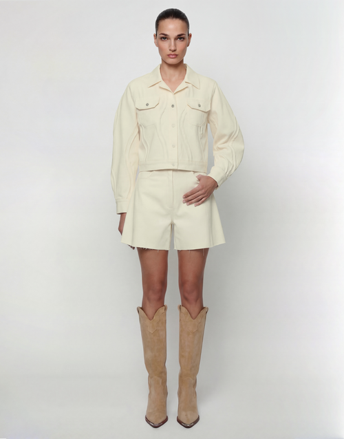 Wavy denim shorts | GASANOVA