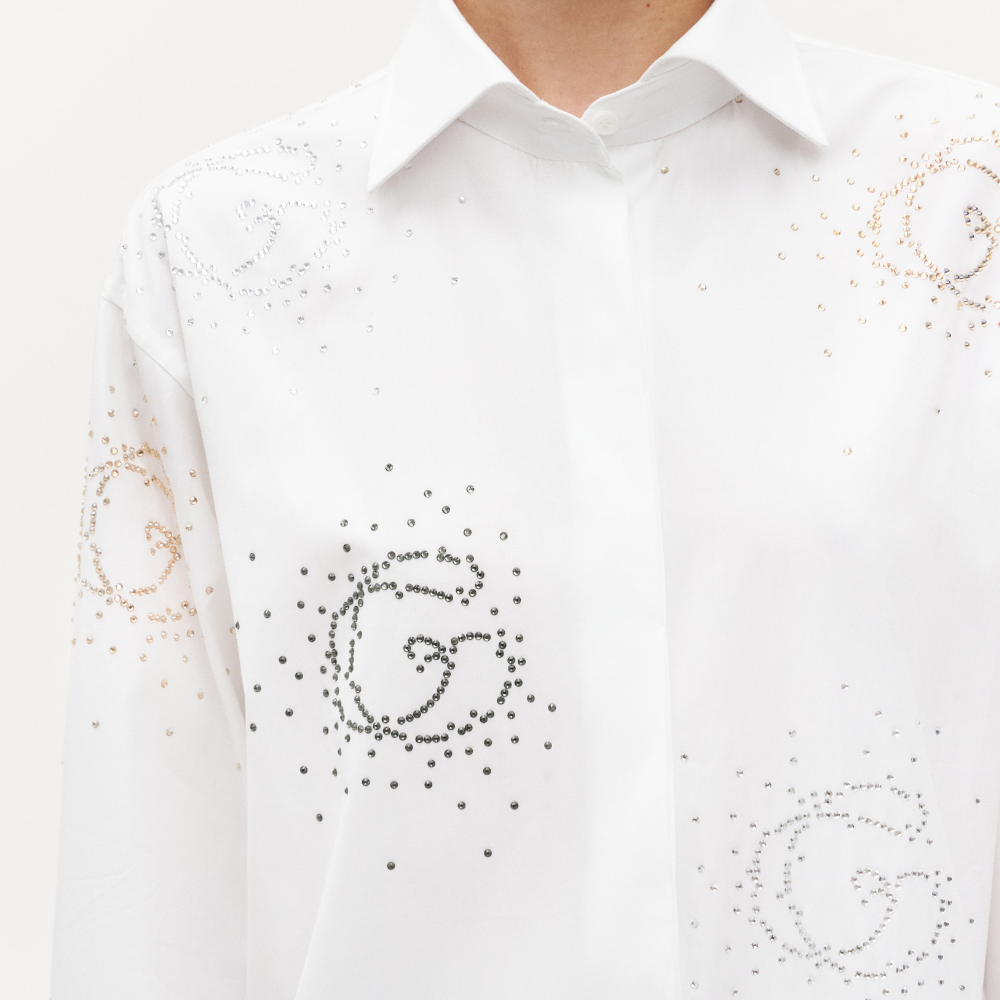 
                      
                        Cotton shirt with crystals
                      
                    