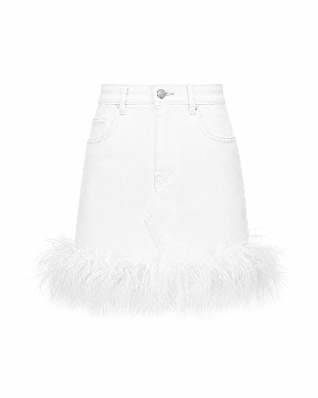 Denim Skirt with boa