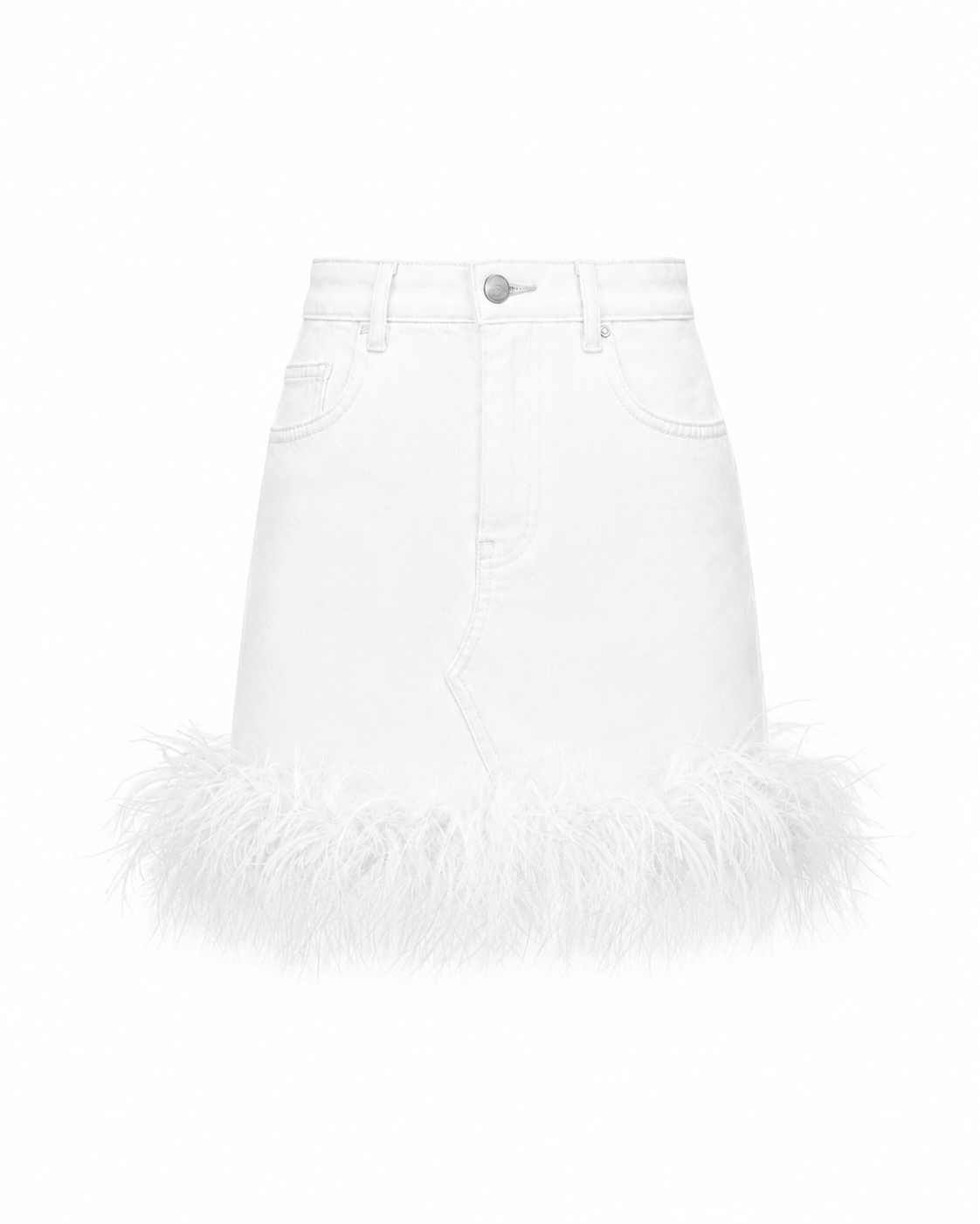 Denim Skirt with boa