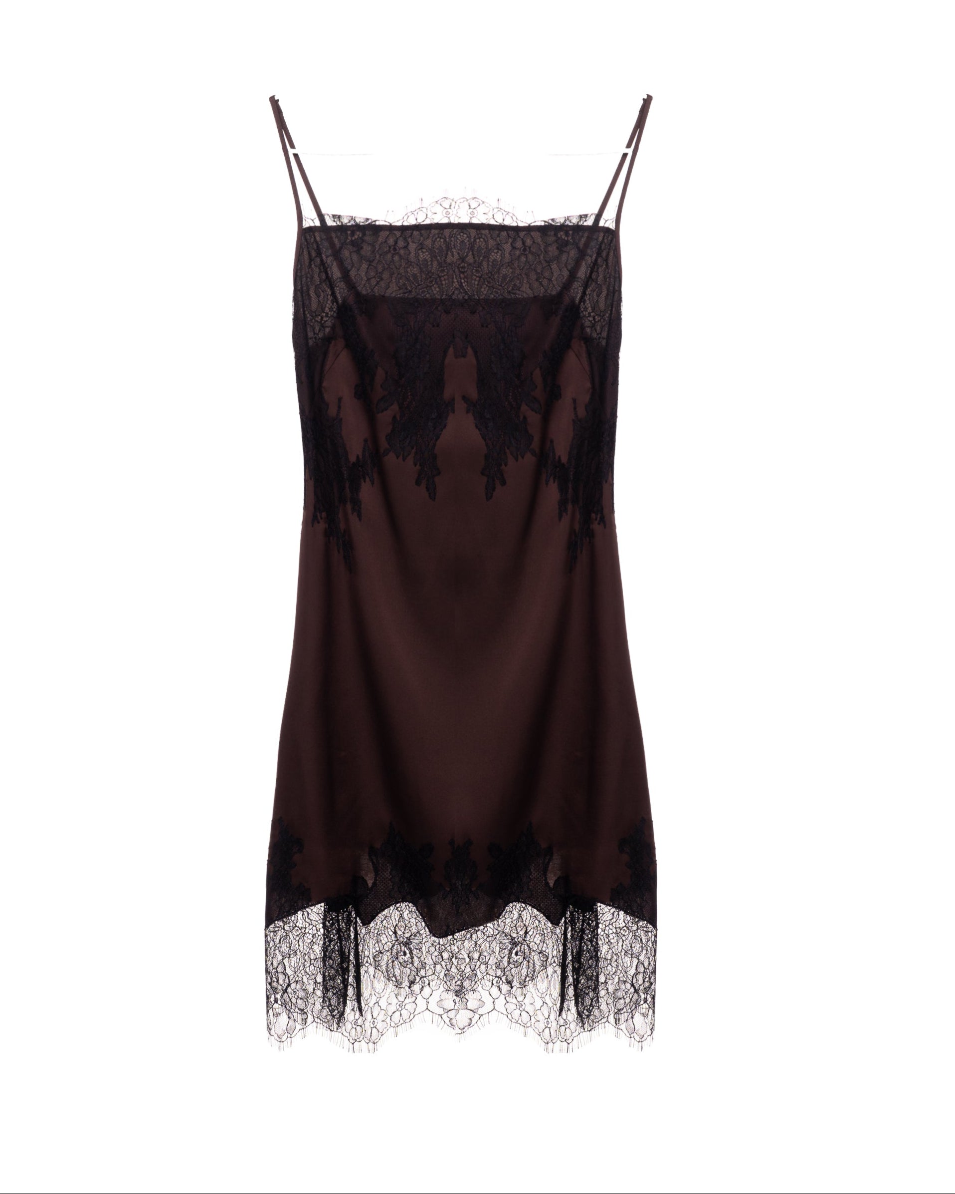 Silk Mini Dress With Lace