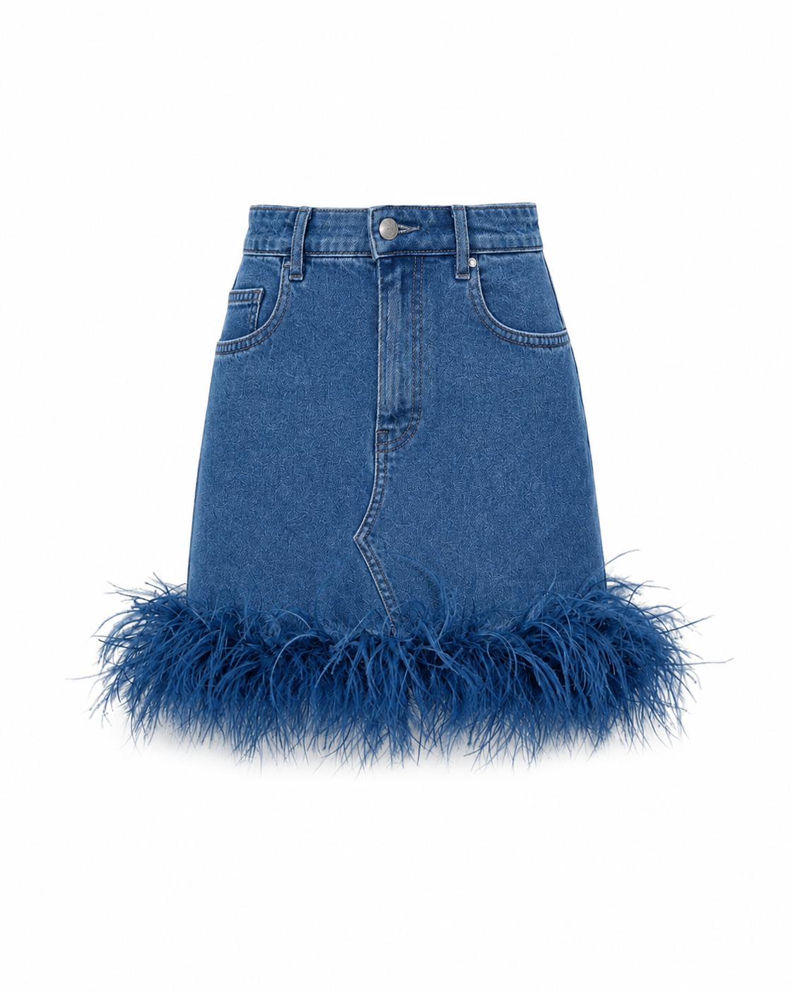 Denim Skirt with boa