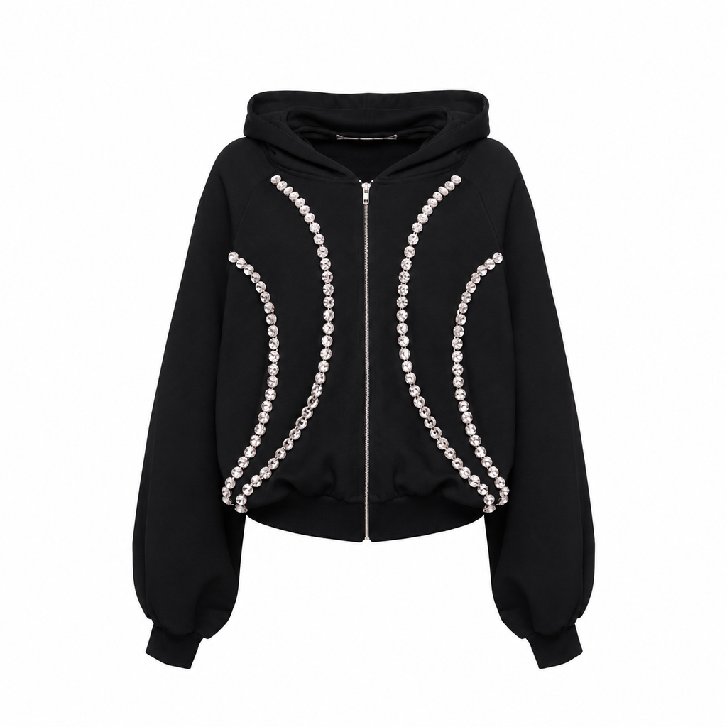 Crop Zip Hoodie Crystal