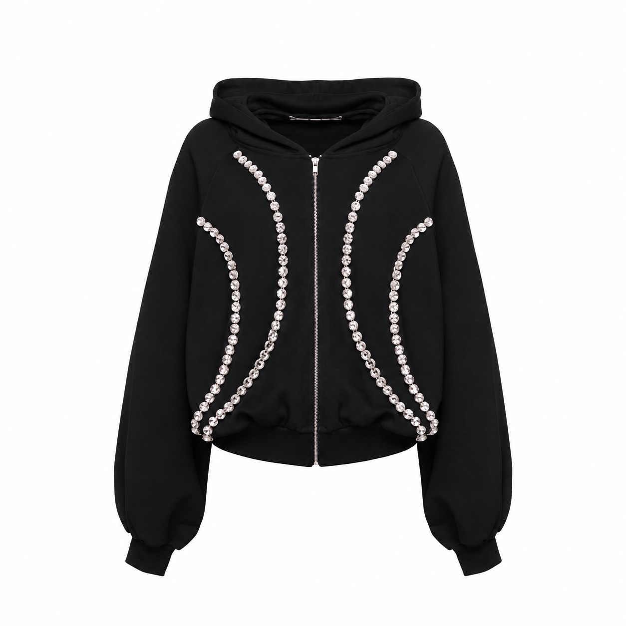 Crop Zip Hoodie Crystal