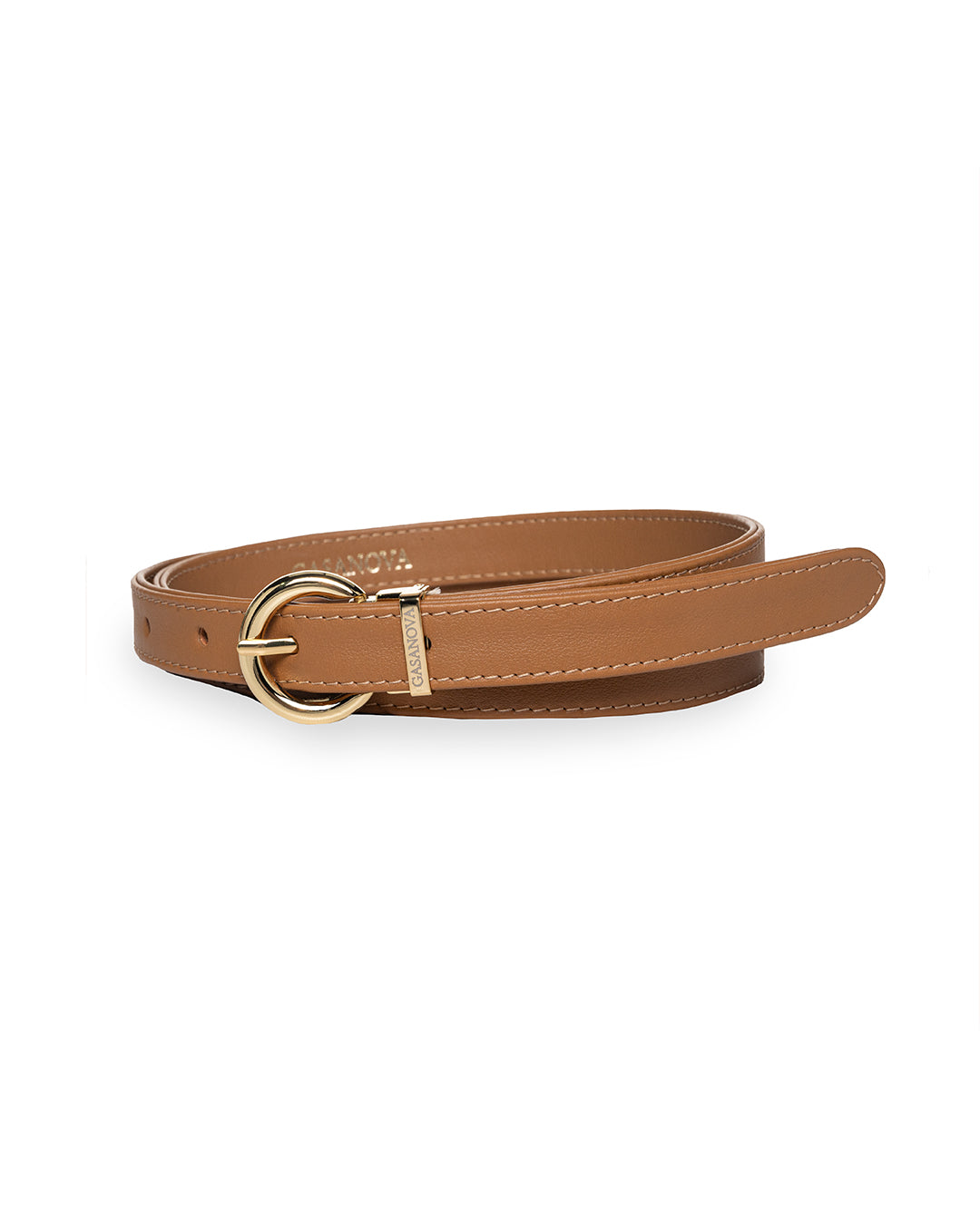 Thin Gold-tone Buckle Belt