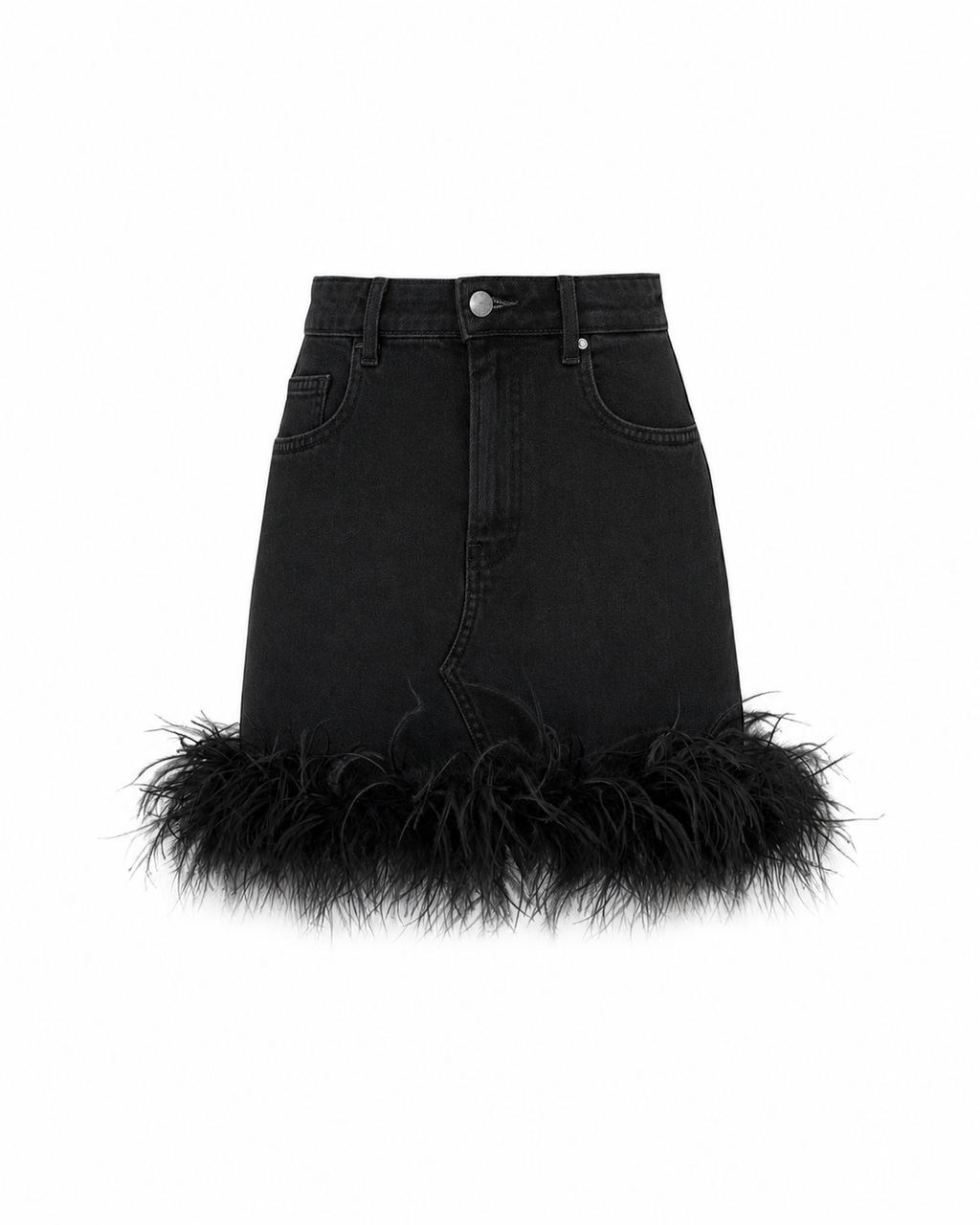 Denim Skirt with boa