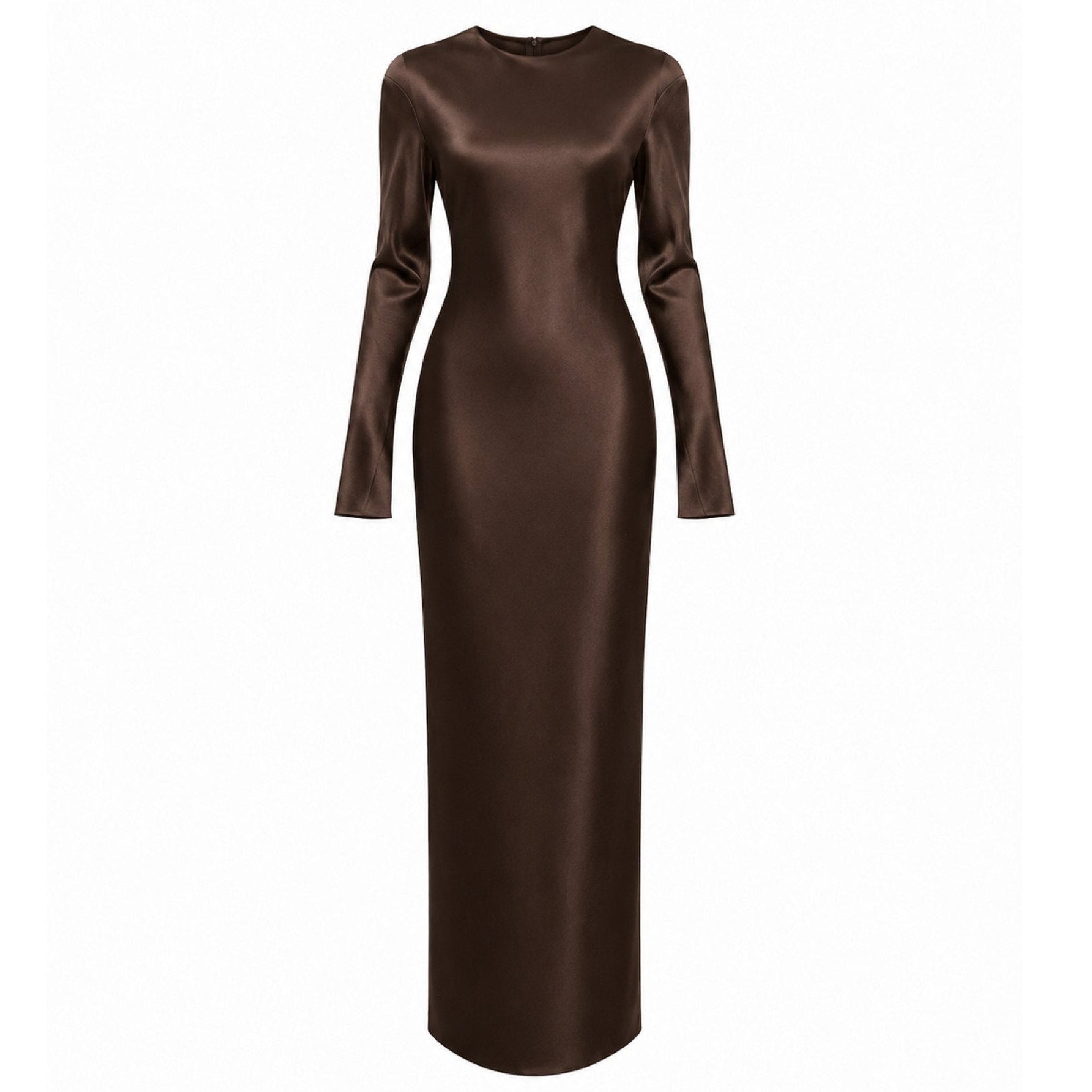 Satin Dress With Sleeves