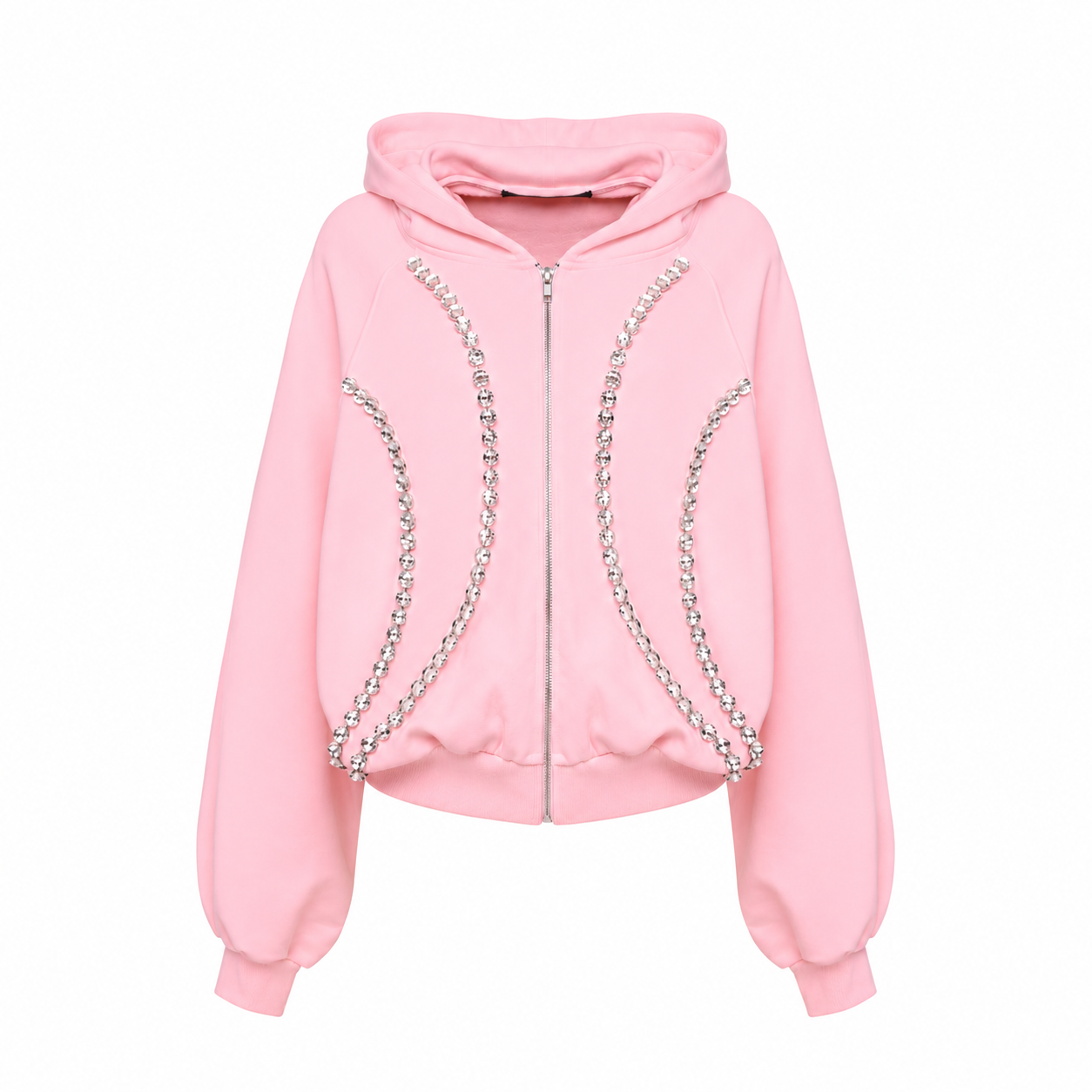 Crop Zip Hoodie Crystal