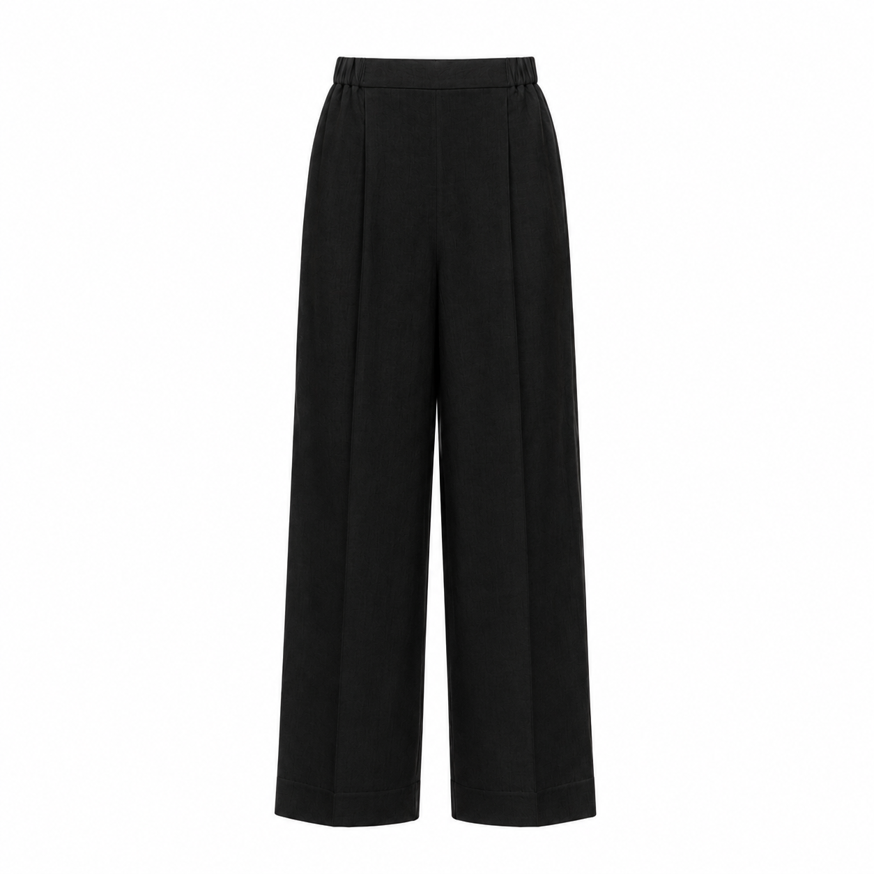 Linen Pants with Half-Elastic Waist