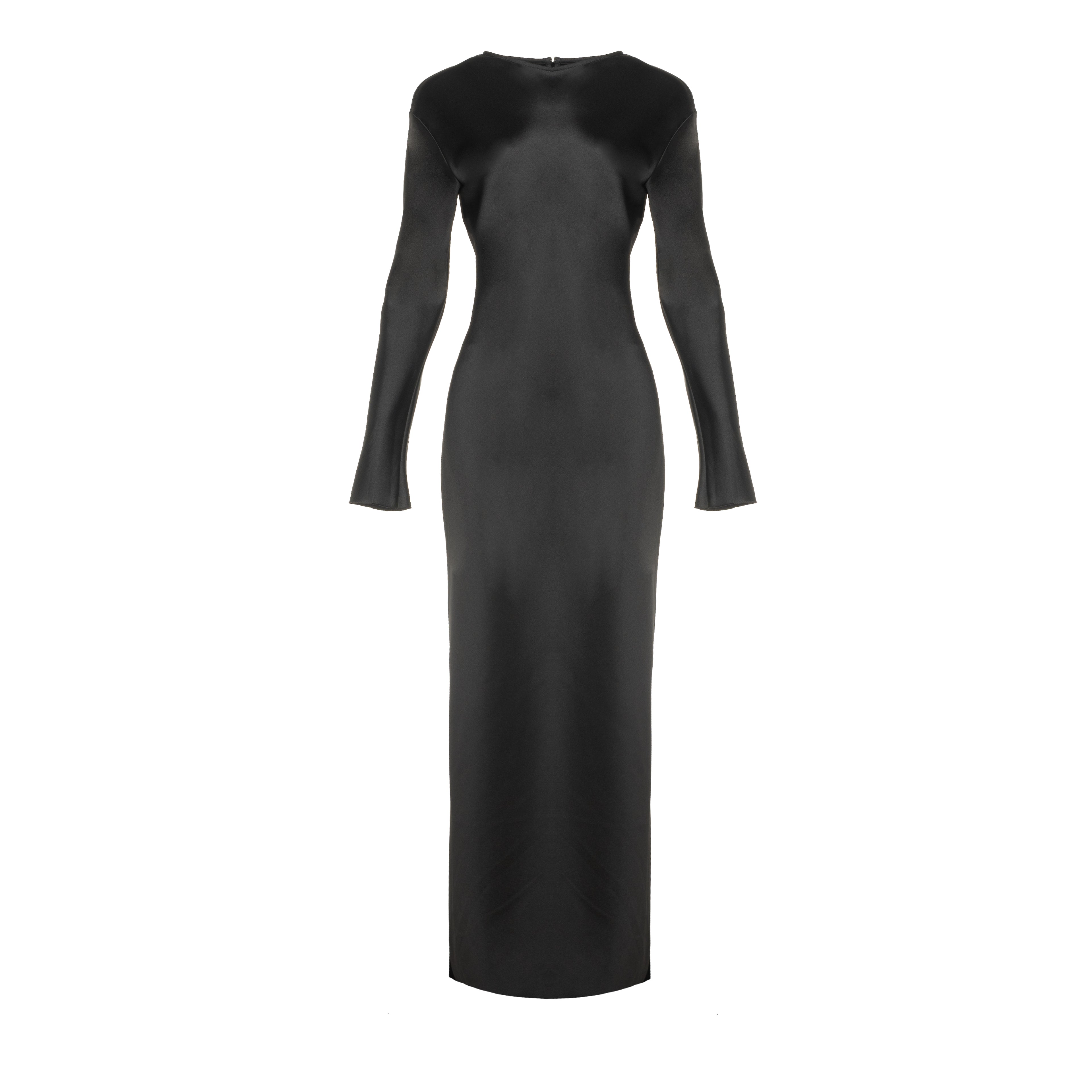 Satin Dress With Sleeves
