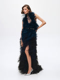 Maxi Dress with Feathers Angelina
