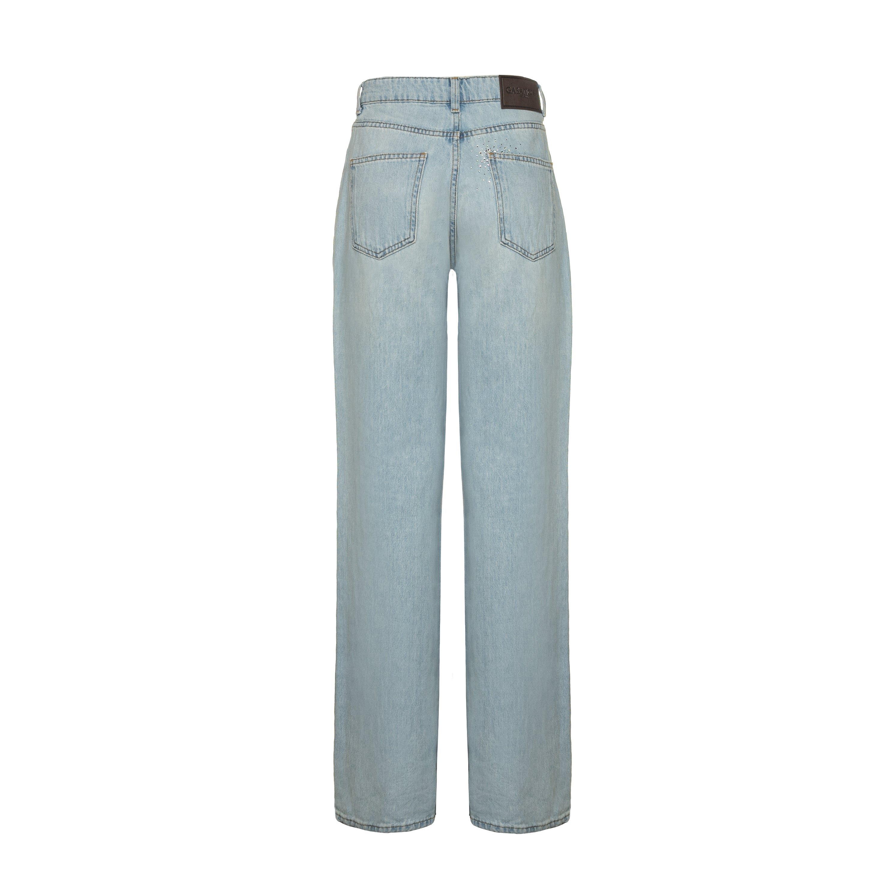 Straight-leg jeans with rhinestones