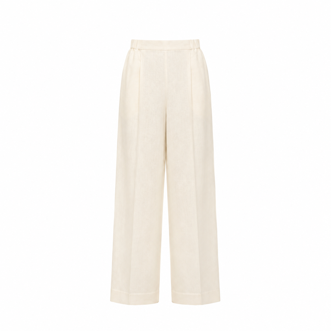 Linen Pants with Half-Elastic Waist