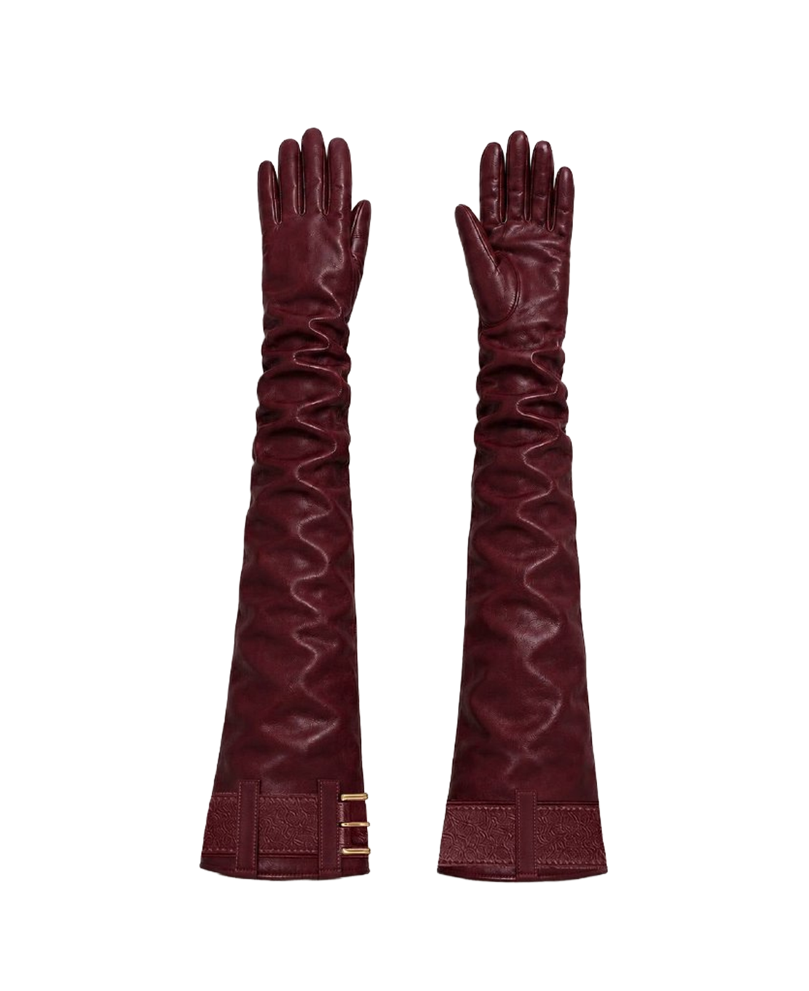 Long Leather Gloves with Belt