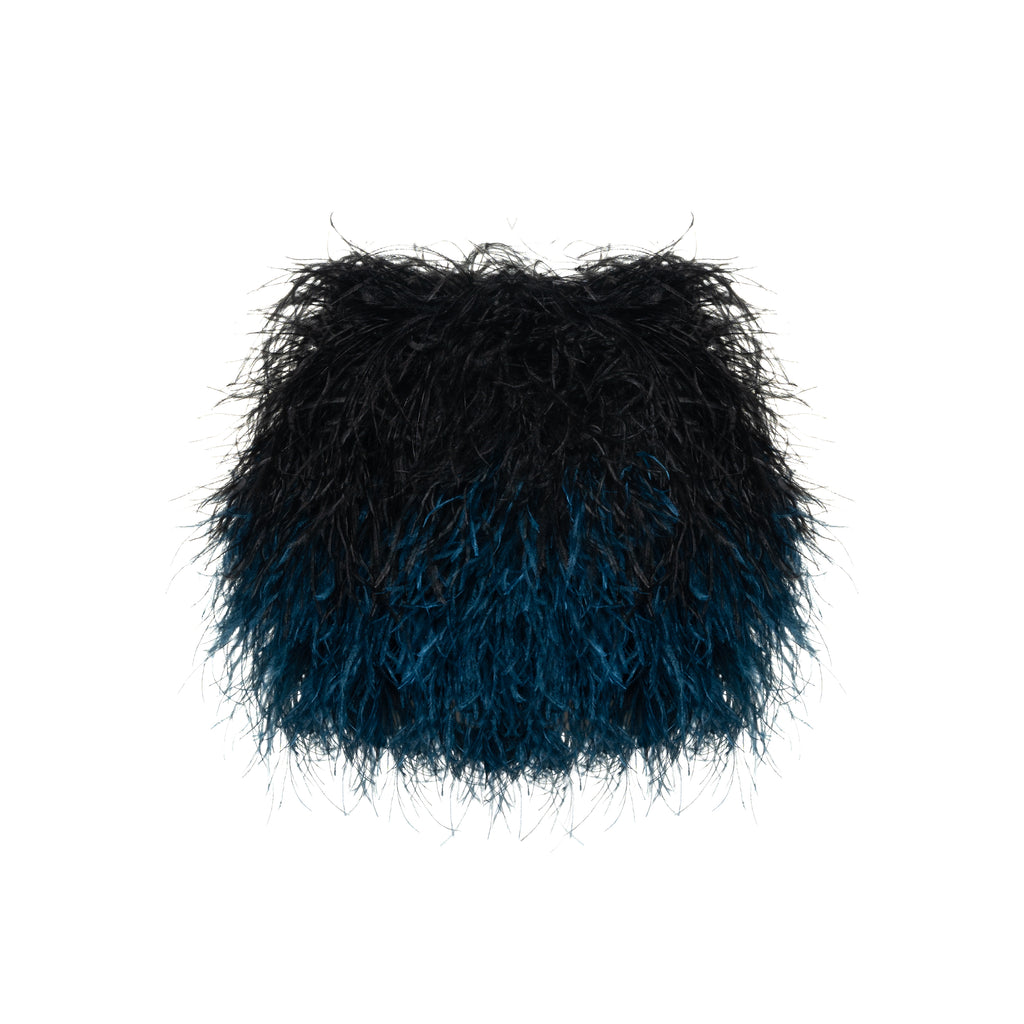 Mini skirt with boa