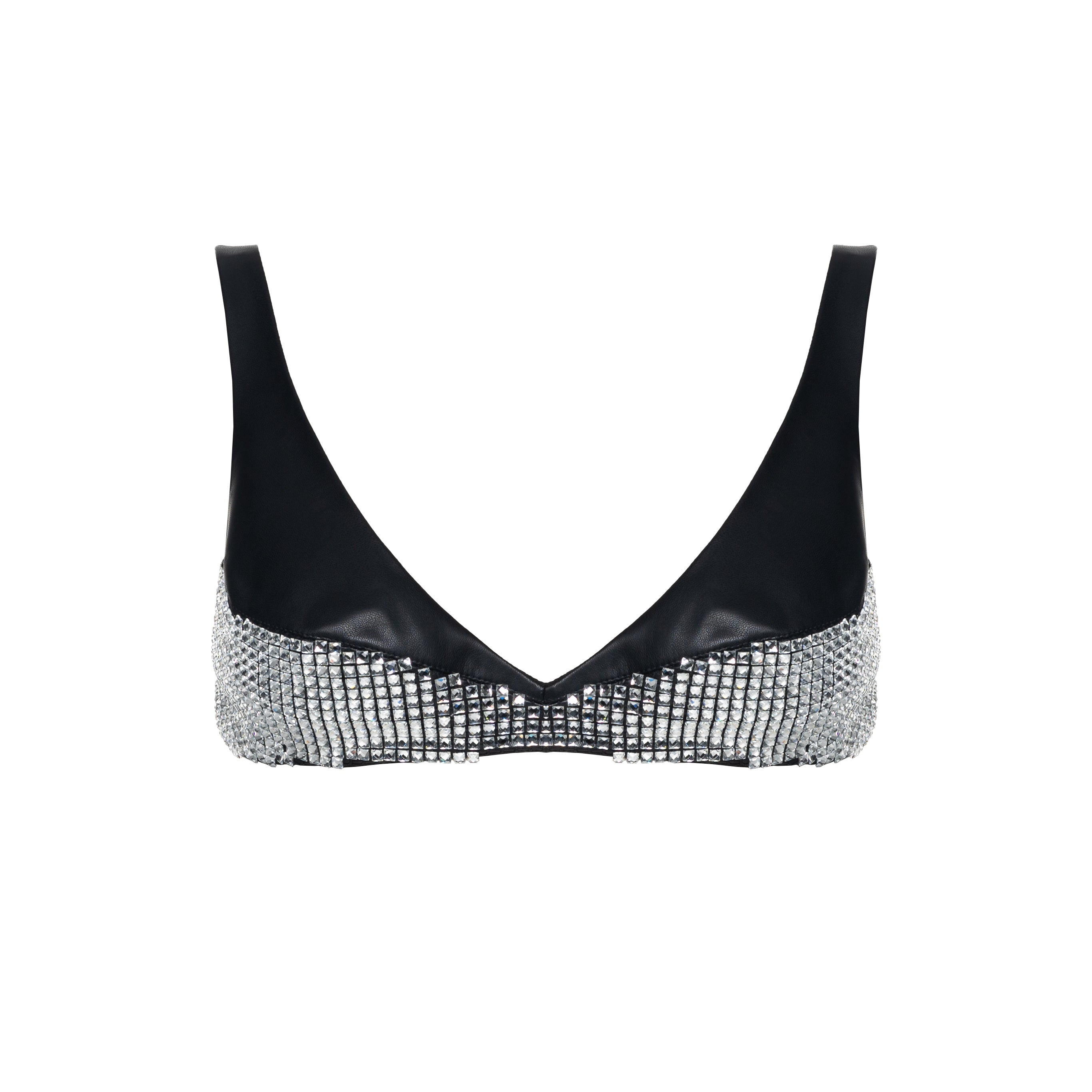 Leather Top with Crystals Margot
