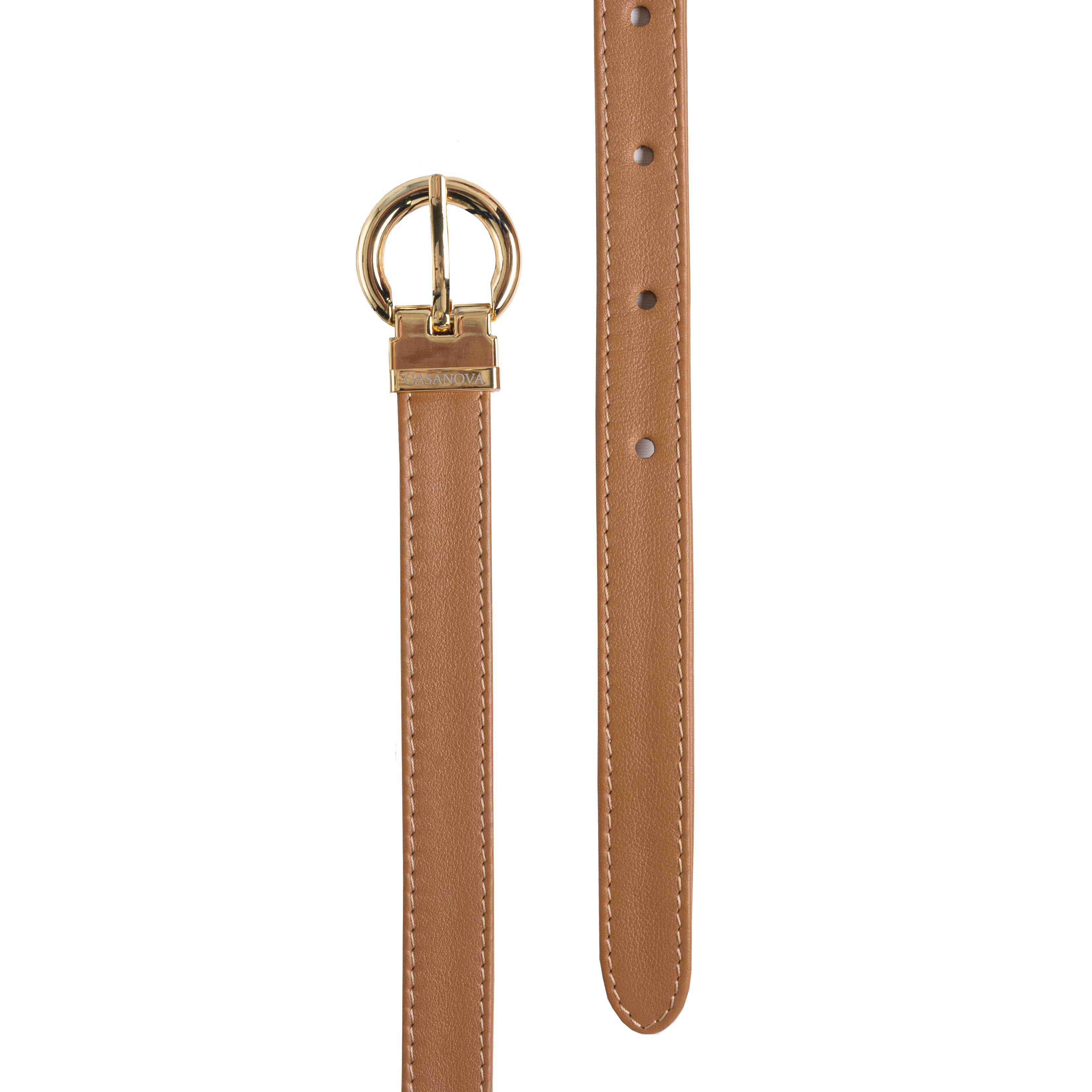 Thin Gold-tone Buckle Belt